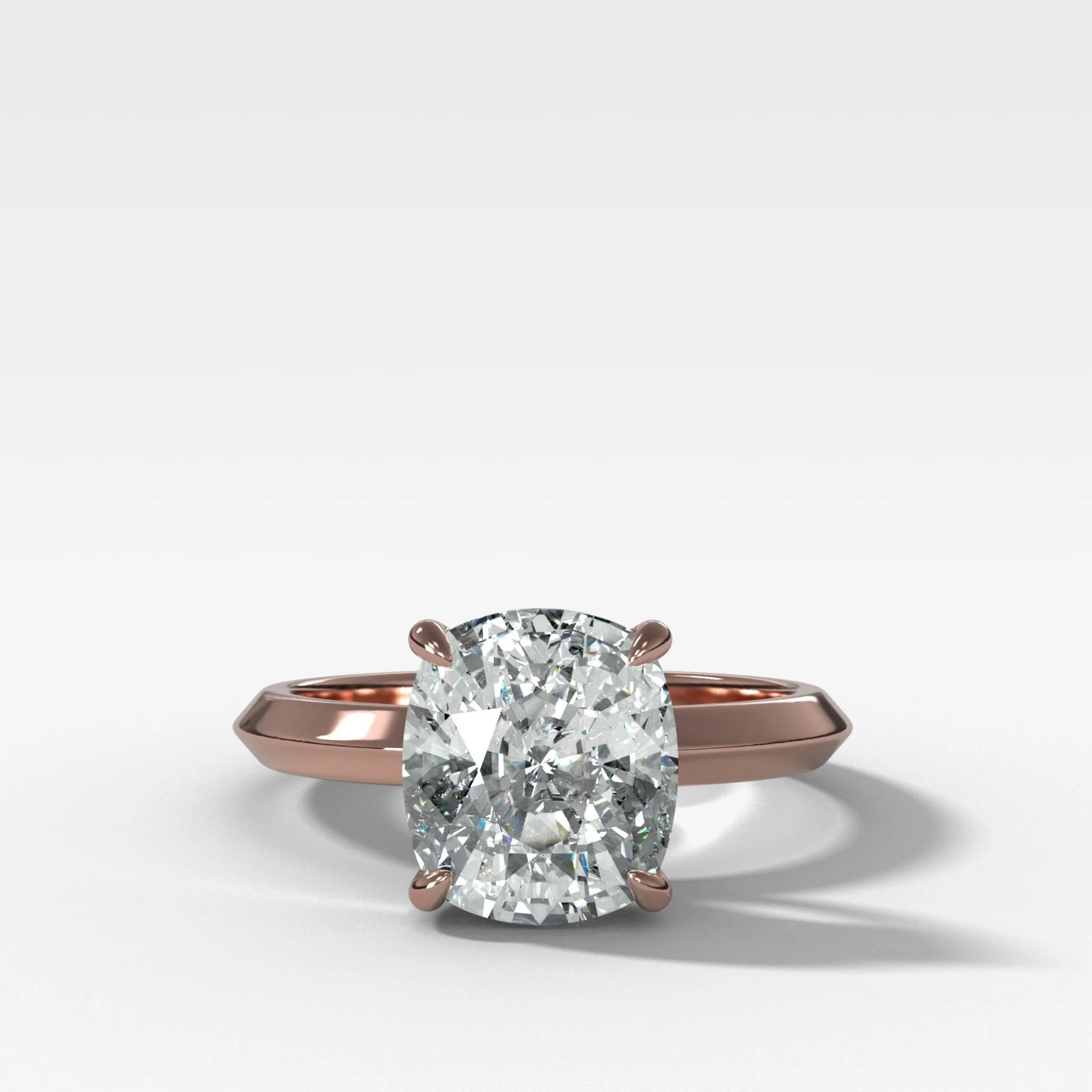 Butter Knife Solitaire Engagement Ring With Elongated Cushion Cut Diamond - Image 4