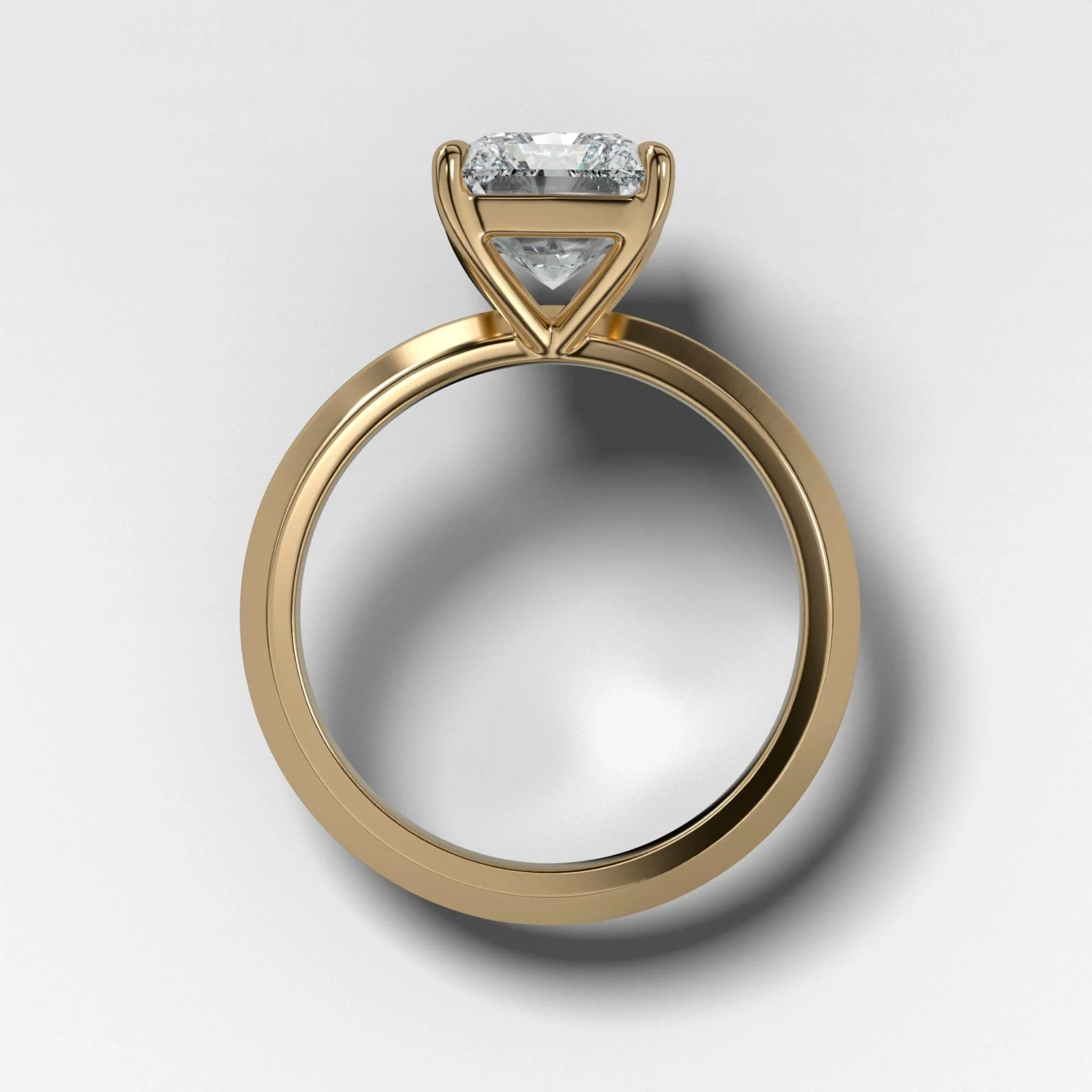 Butter Knife Solitaire Engagement Ring With Elongated Radiant Cut Diamond - Image 2