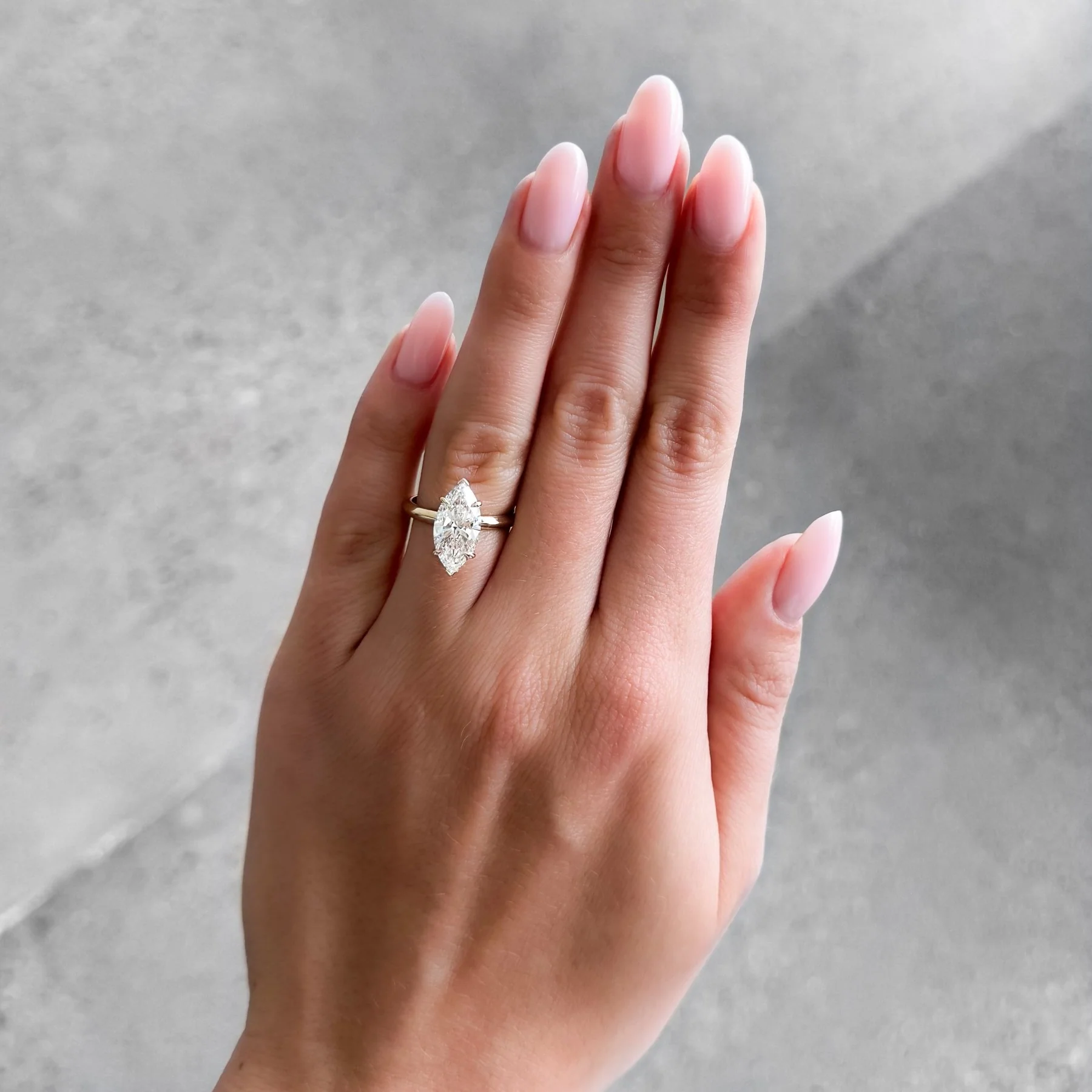 Butter Knife Solitaire Engagement Ring With Marquise Cut Diamond - Image 3