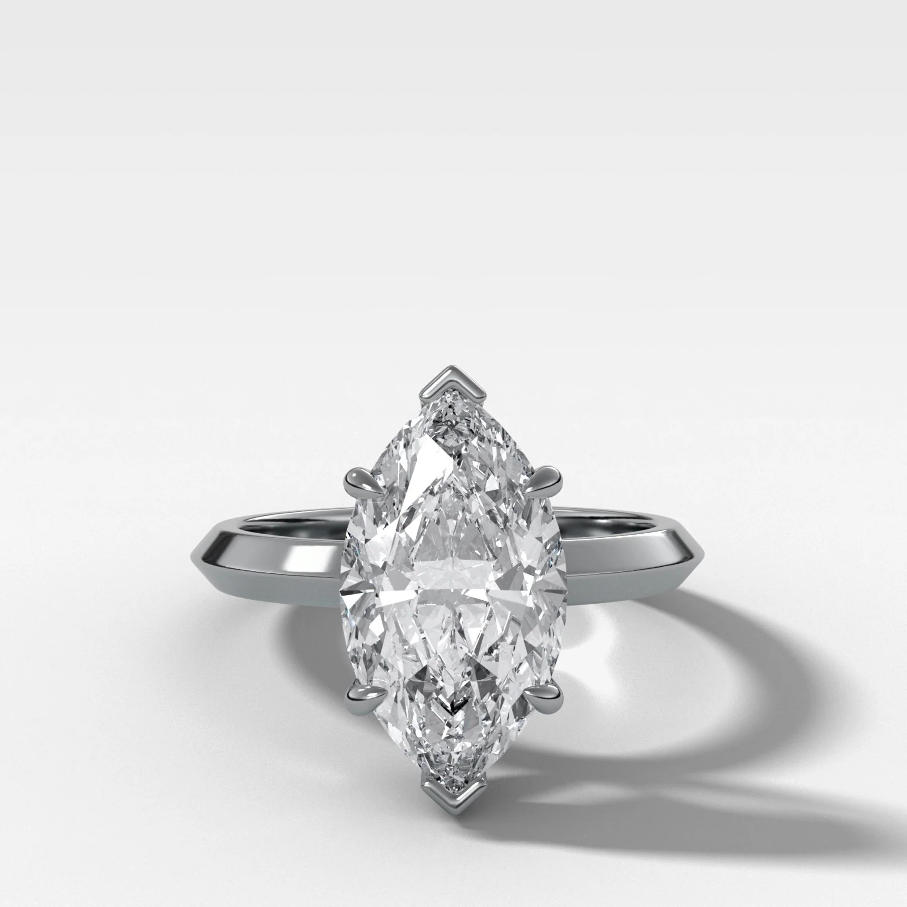 Butter Knife Solitaire Engagement Ring With Marquise Cut Diamond - Image 4