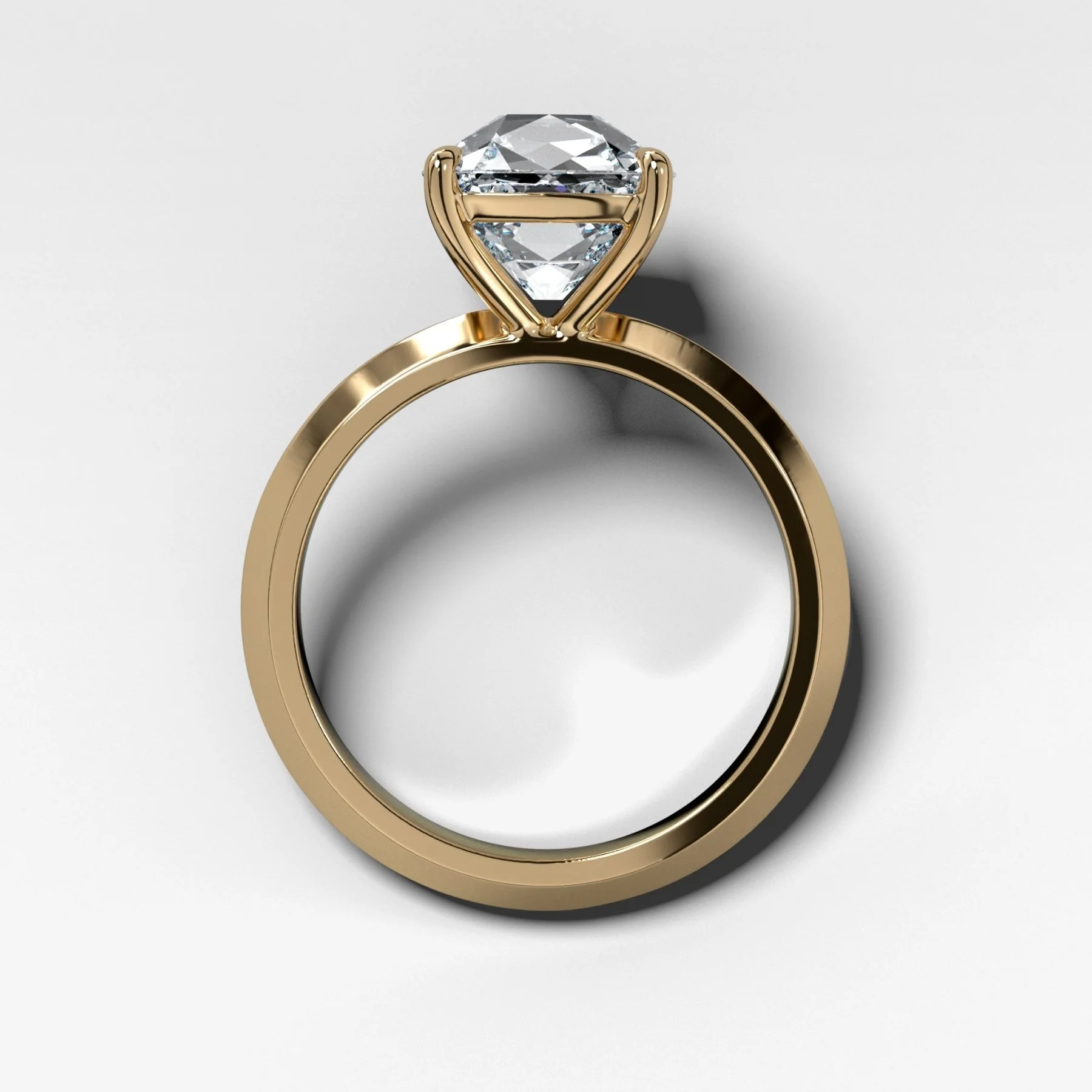 Butter Knife Solitaire Engagement Ring With Old Mine Cut Diamond - Image 2