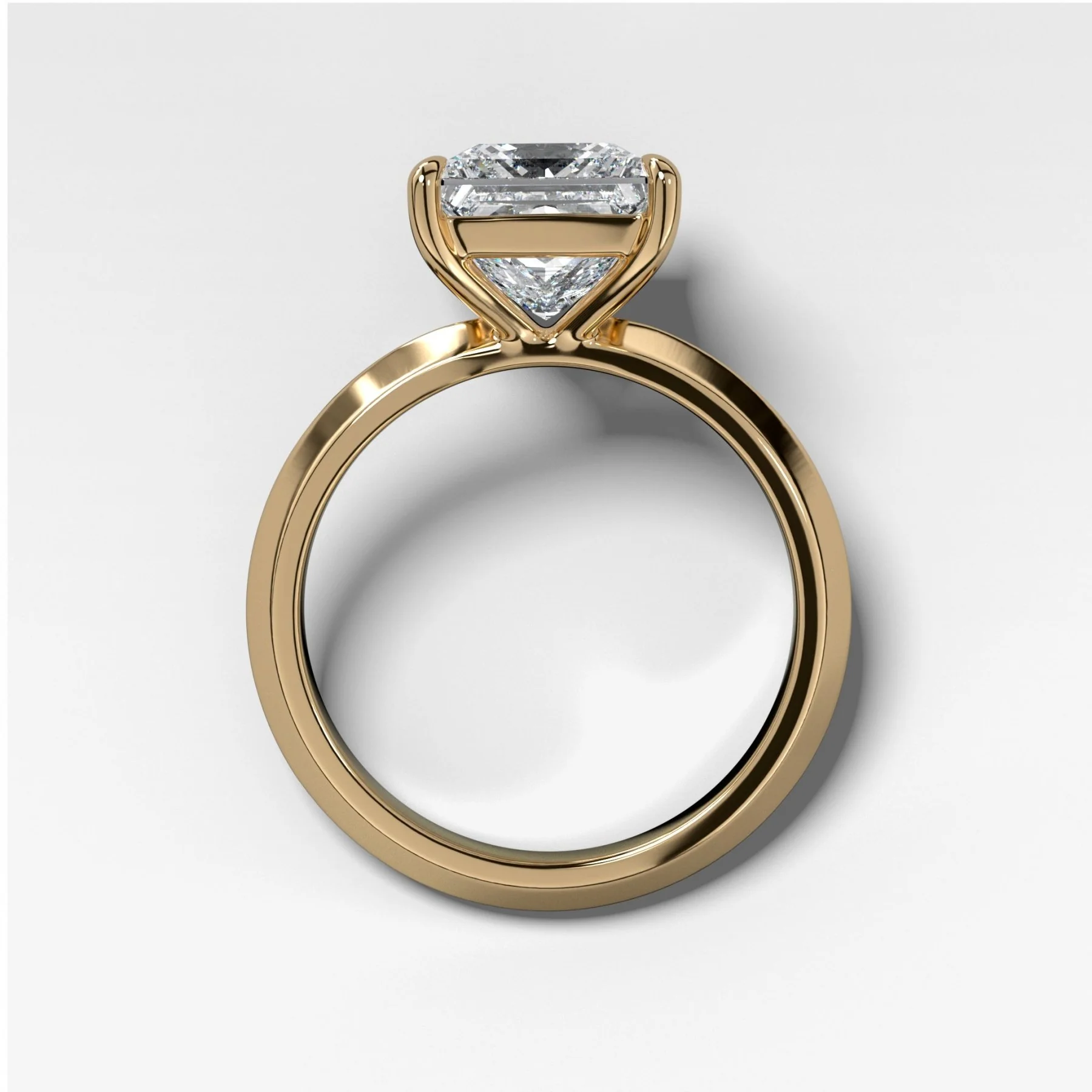 Butter Knife Solitaire Engagement Ring With Princess Cut Diamond - Image 2