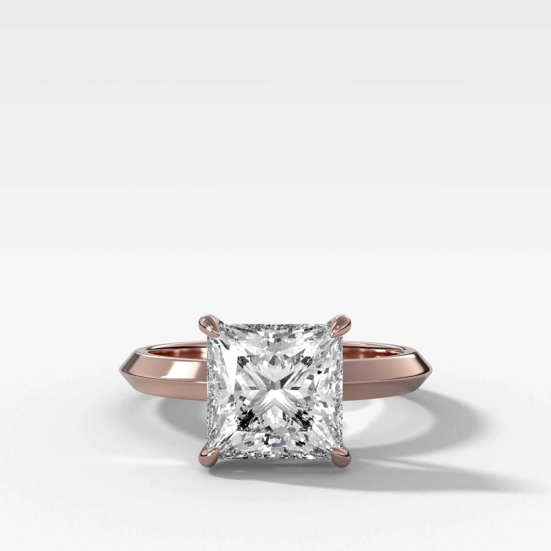 Butter Knife Solitaire Engagement Ring With Princess Cut Diamond - Image 4