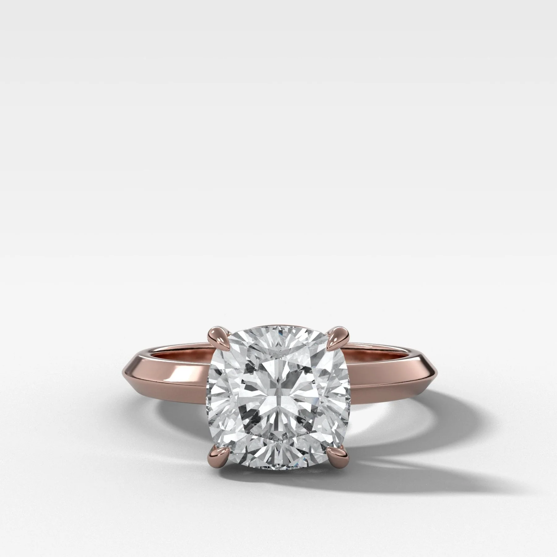 Butter Knife Solitaire Engagement Ring With Square Cushion Cut Diamond - Image 5