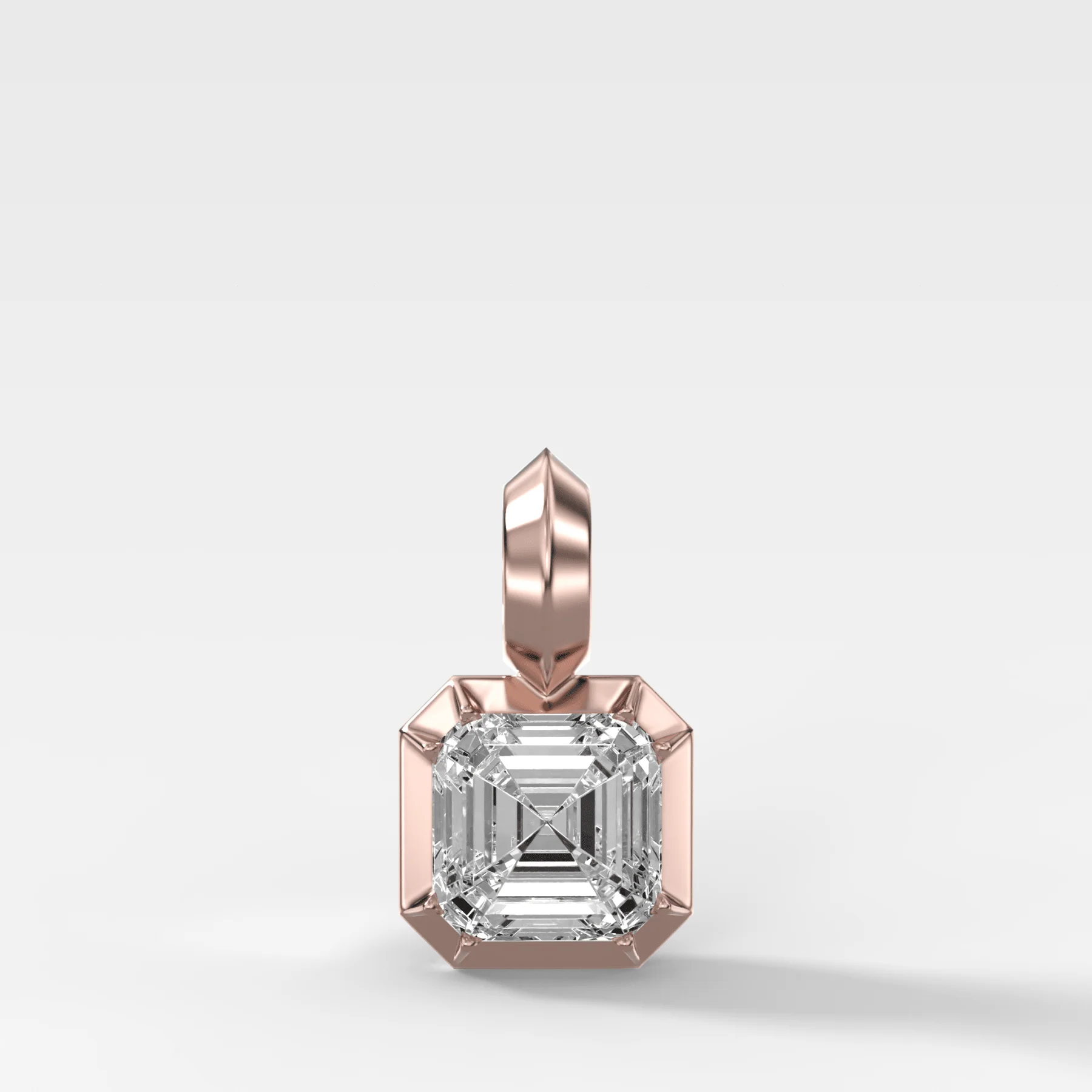 Button Back Asscher Attachable Diamond Pendant - Image 4