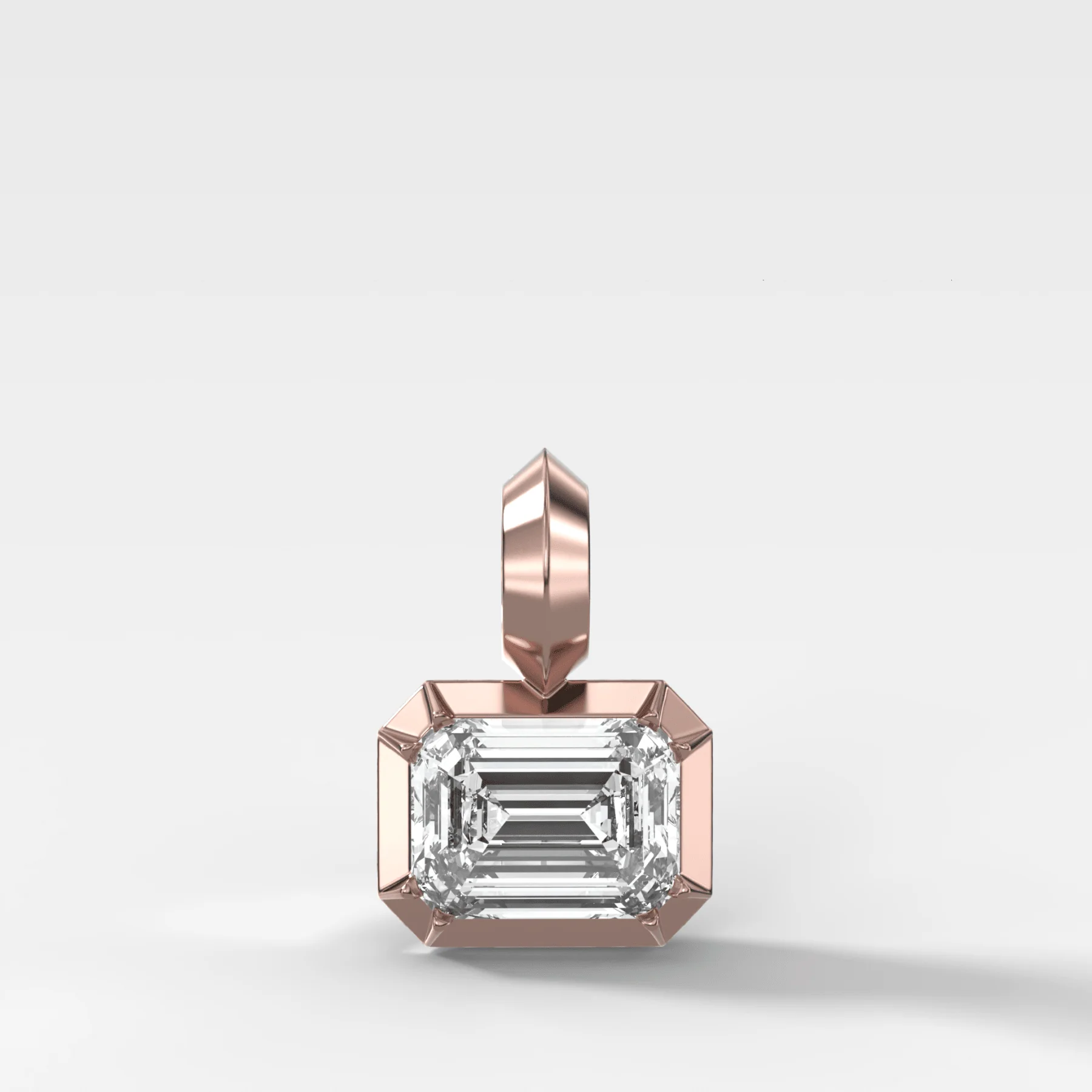 Button Back East West Emerald Attachable Diamond Pendant - Image 4