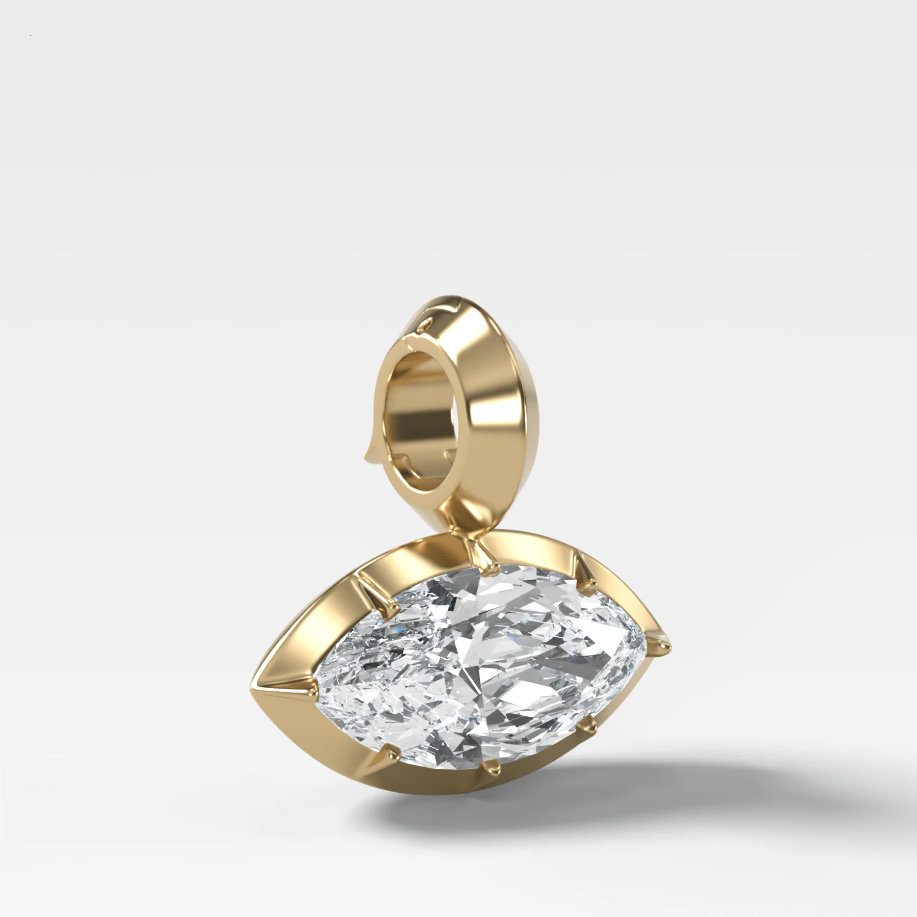 Button Back East West Marquise Attachable Diamond Pendant - Image 2