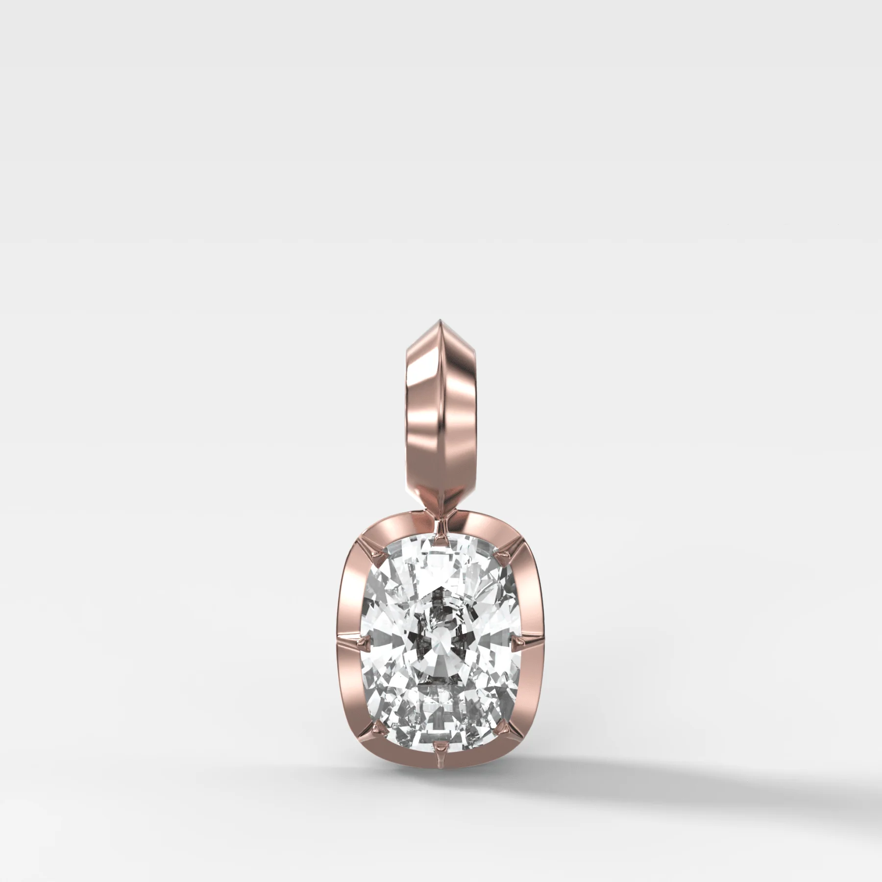 Button Back Elongated Cushion Attachable Diamond Pendant - Image 4