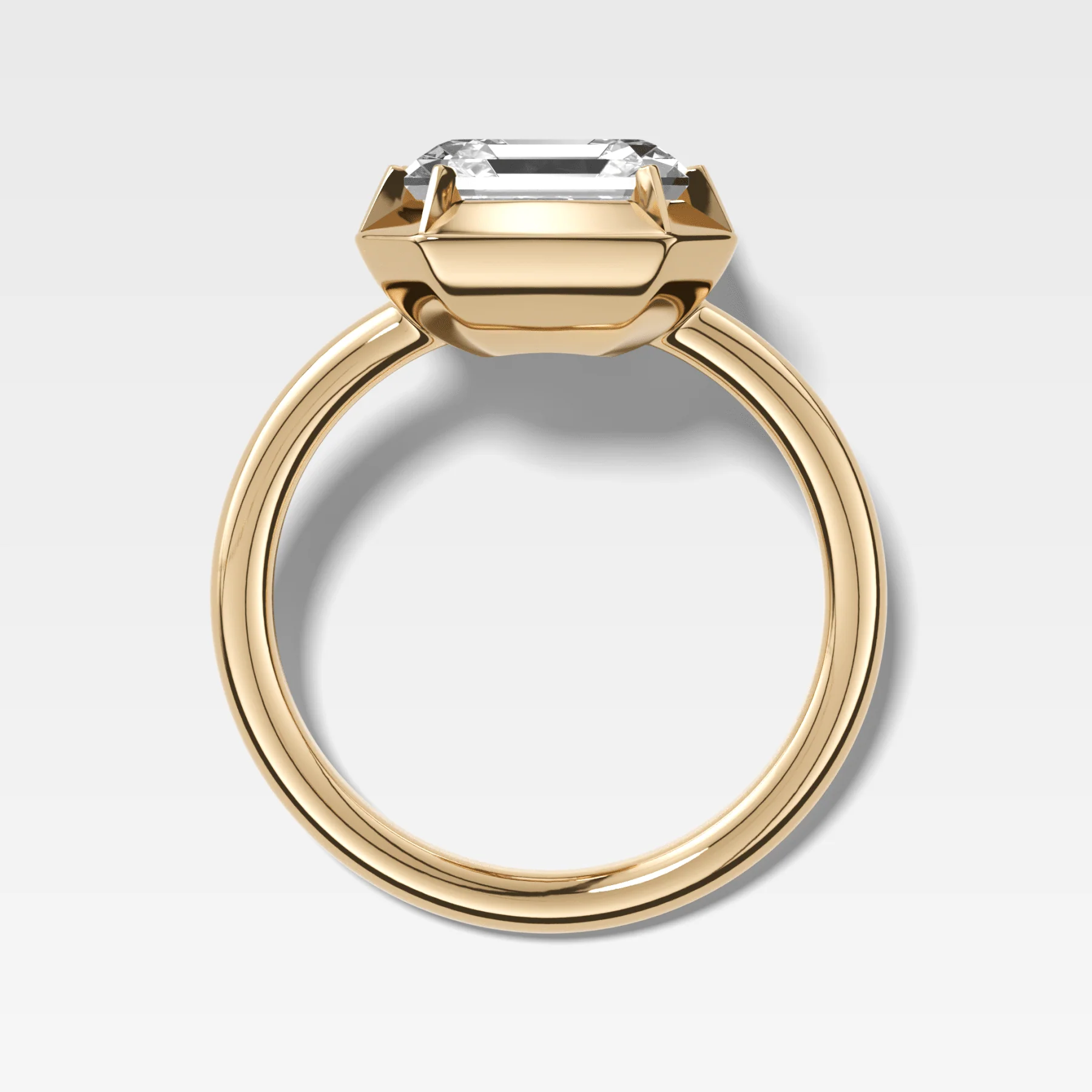 Button Back Engagement Ring set with 3.21ct Lab Grown Asscher Cut Diamond - Image 3