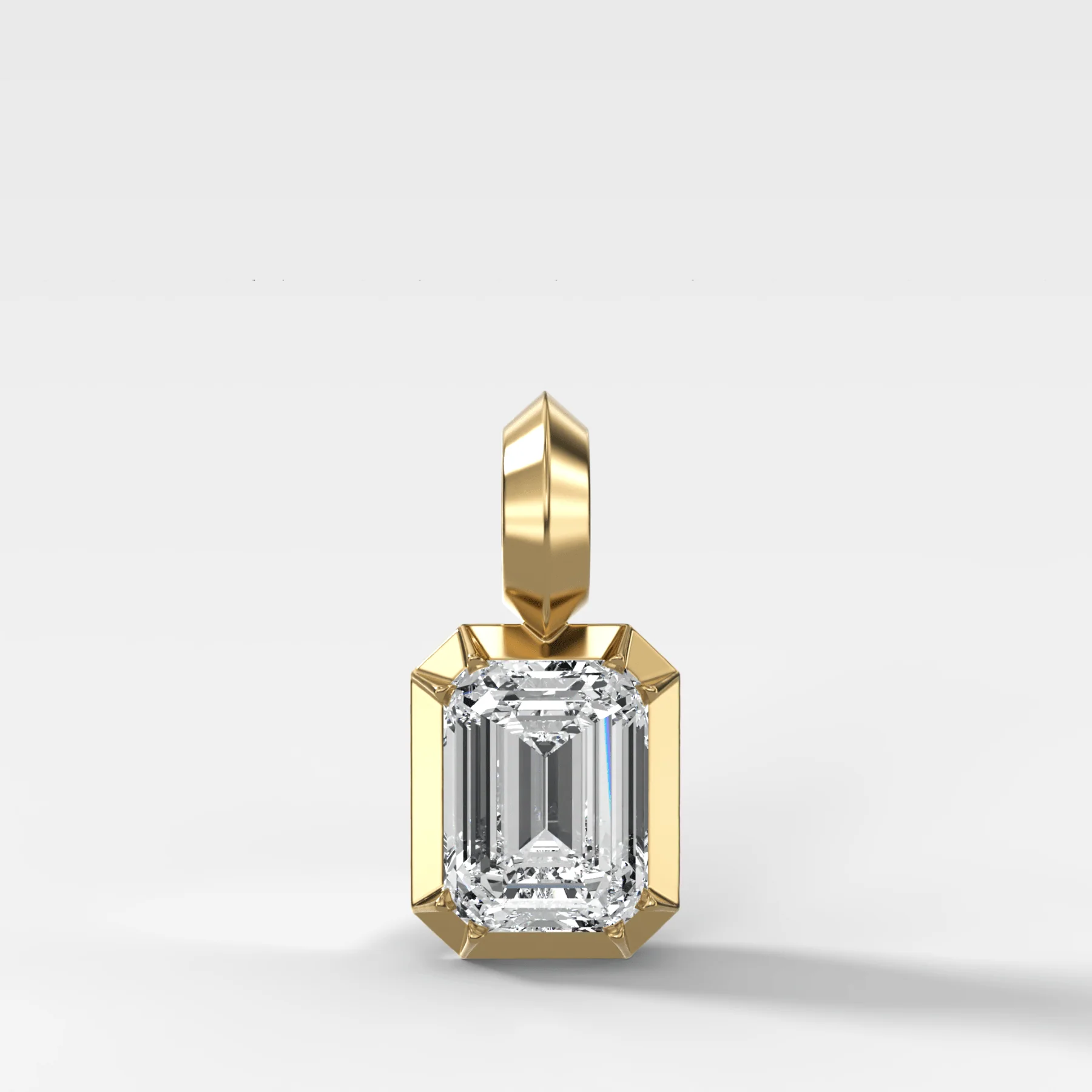 Button Back Emerald Attachable Diamond Pendant