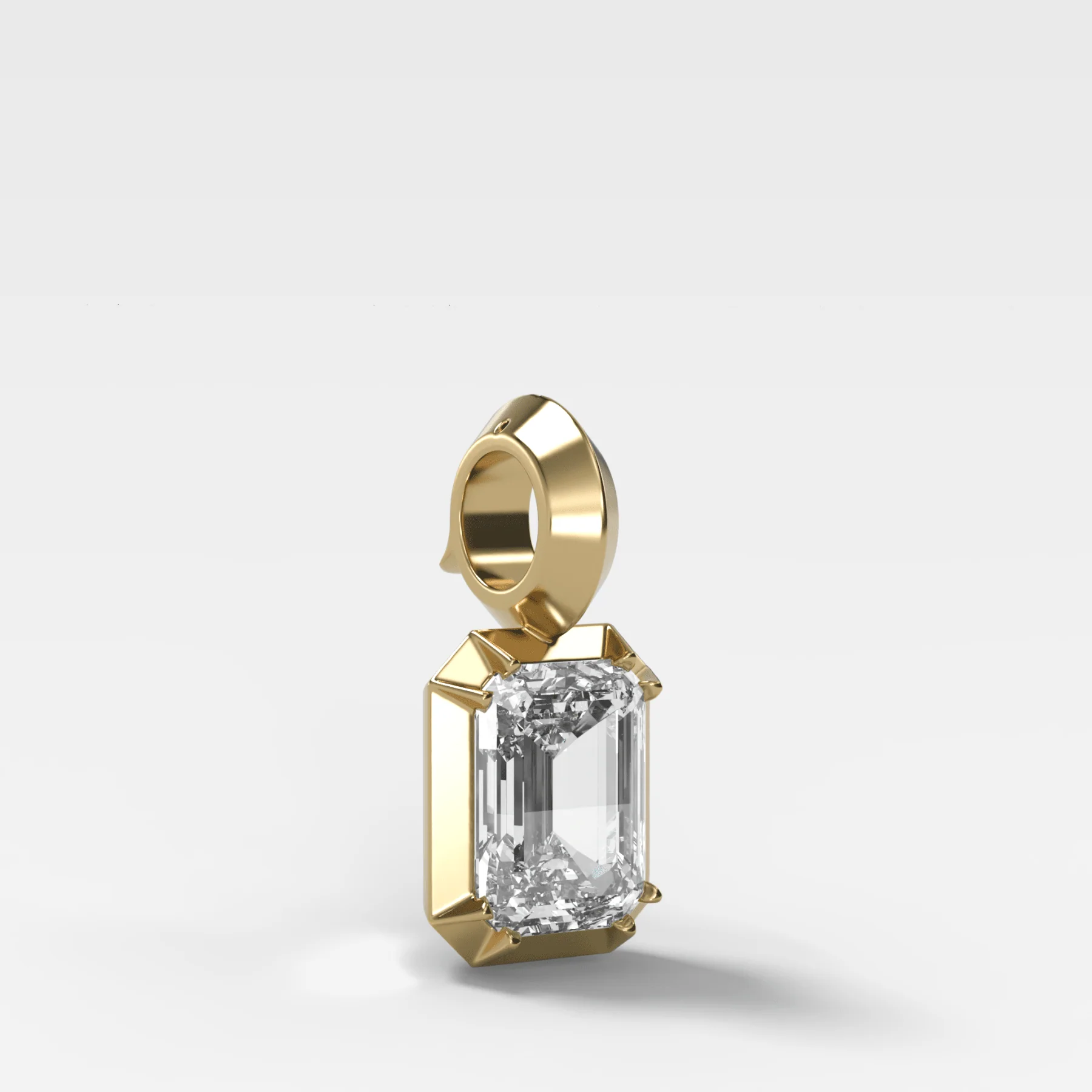 Button Back Emerald Attachable Diamond Pendant - Image 2