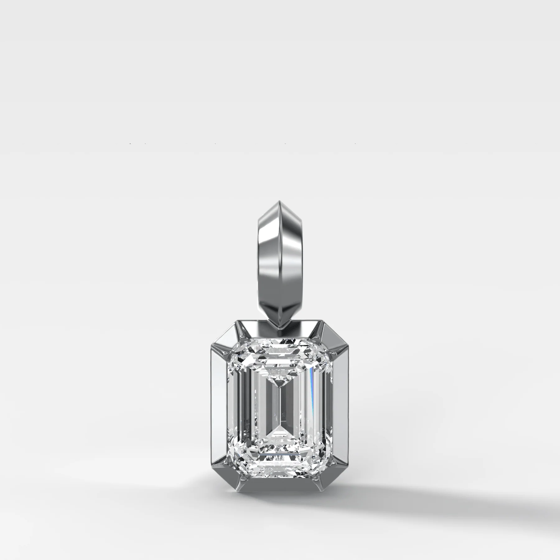 Button Back Emerald Attachable Diamond Pendant - Image 3