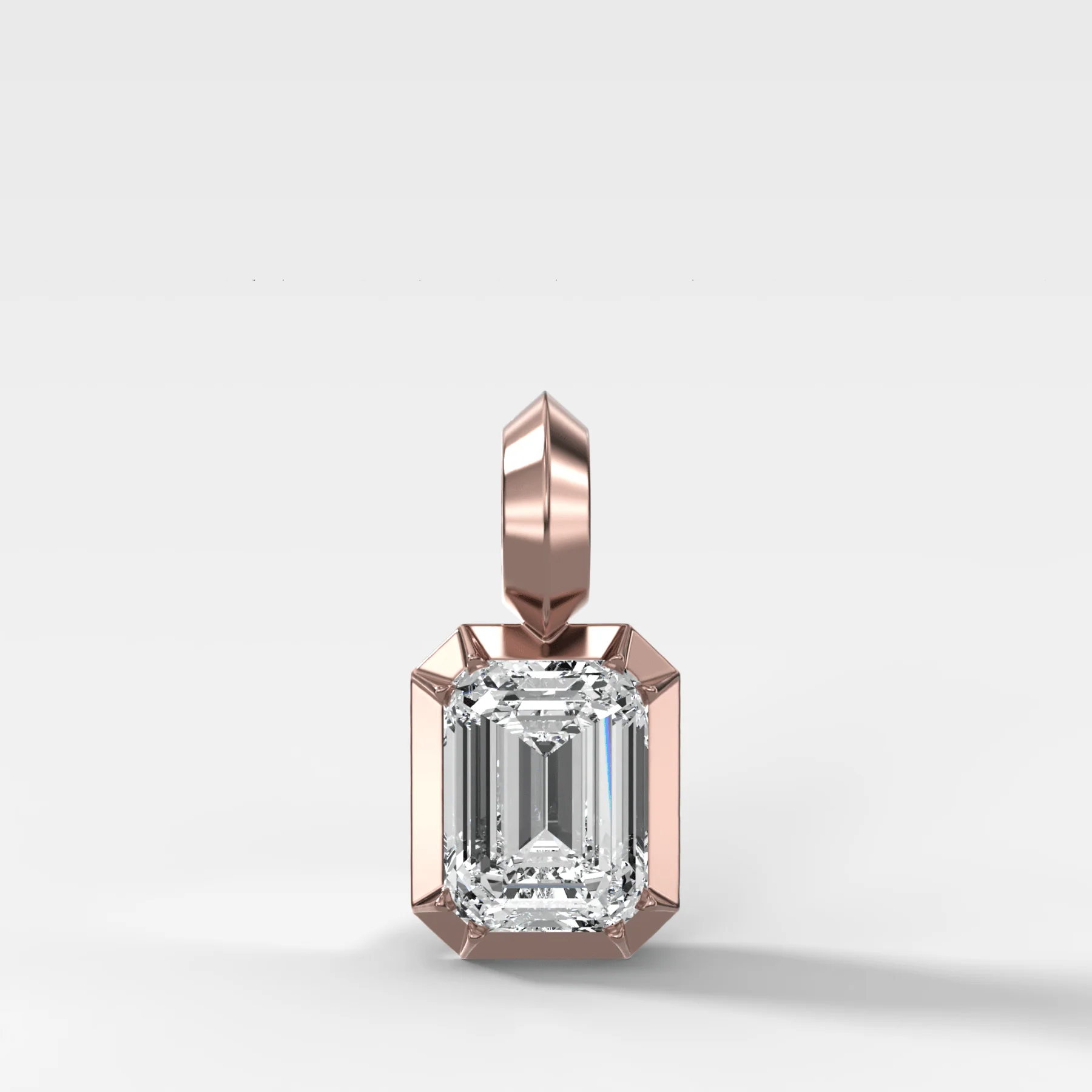 Button Back Emerald Attachable Diamond Pendant - Image 4