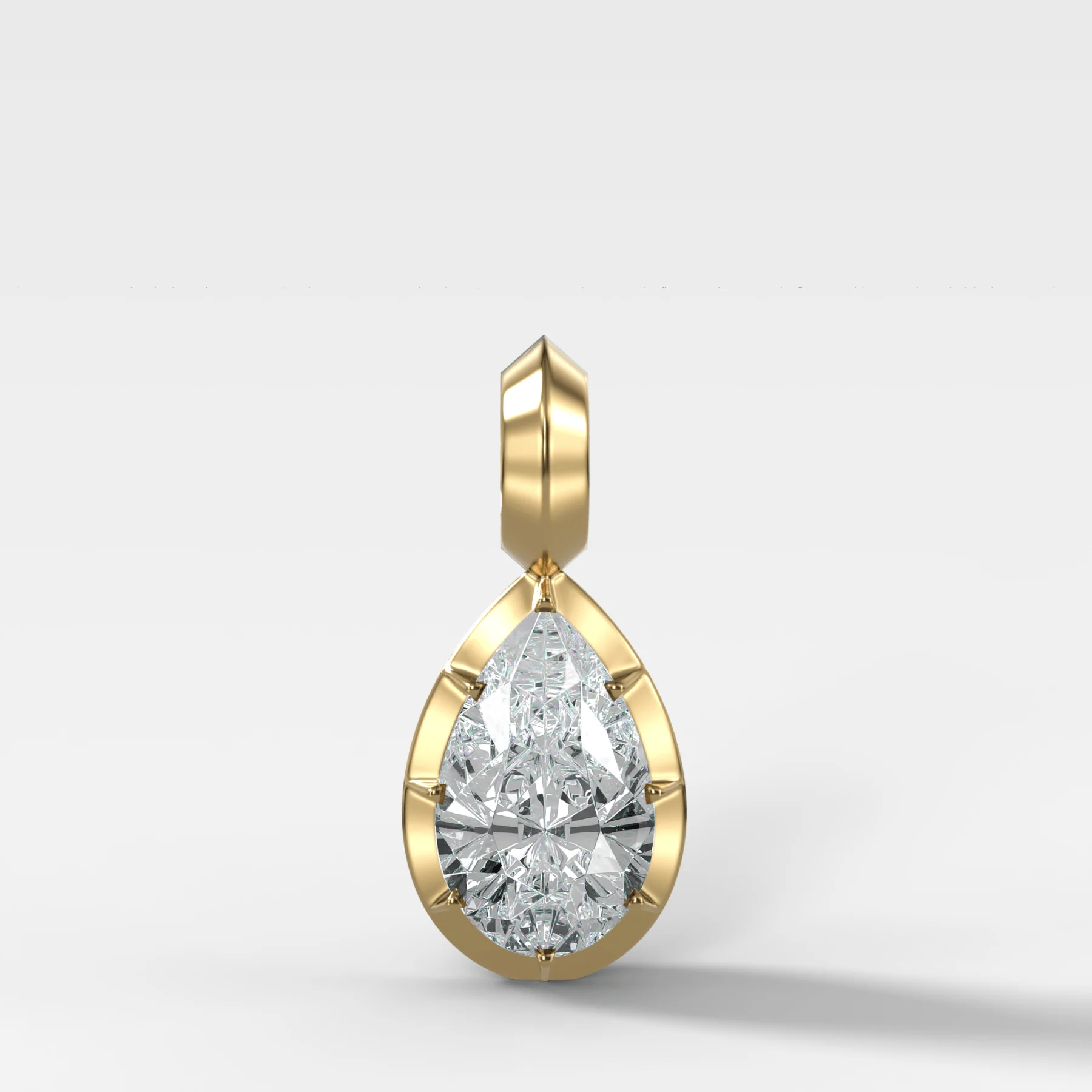 Button Back Pear Attachable Diamond Pendant