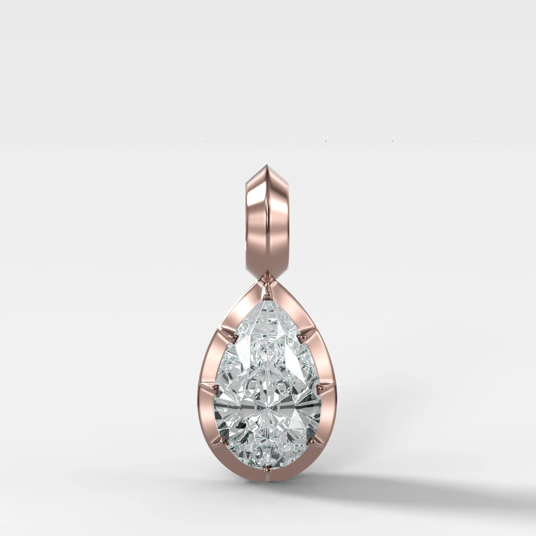 Button Back Pear Attachable Diamond Pendant - Image 4