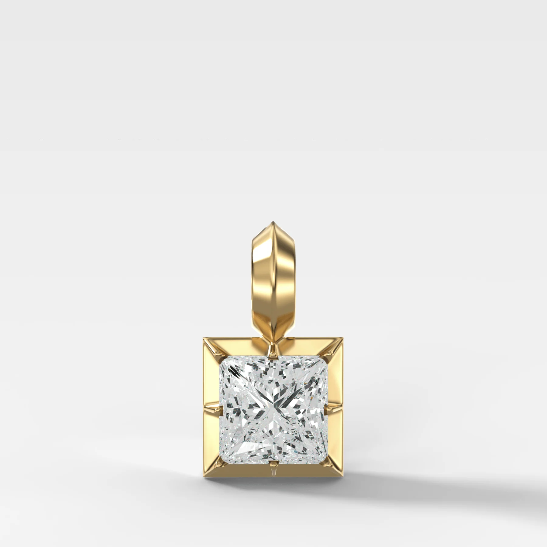 Button Back Princess Attachable Diamond Pendant