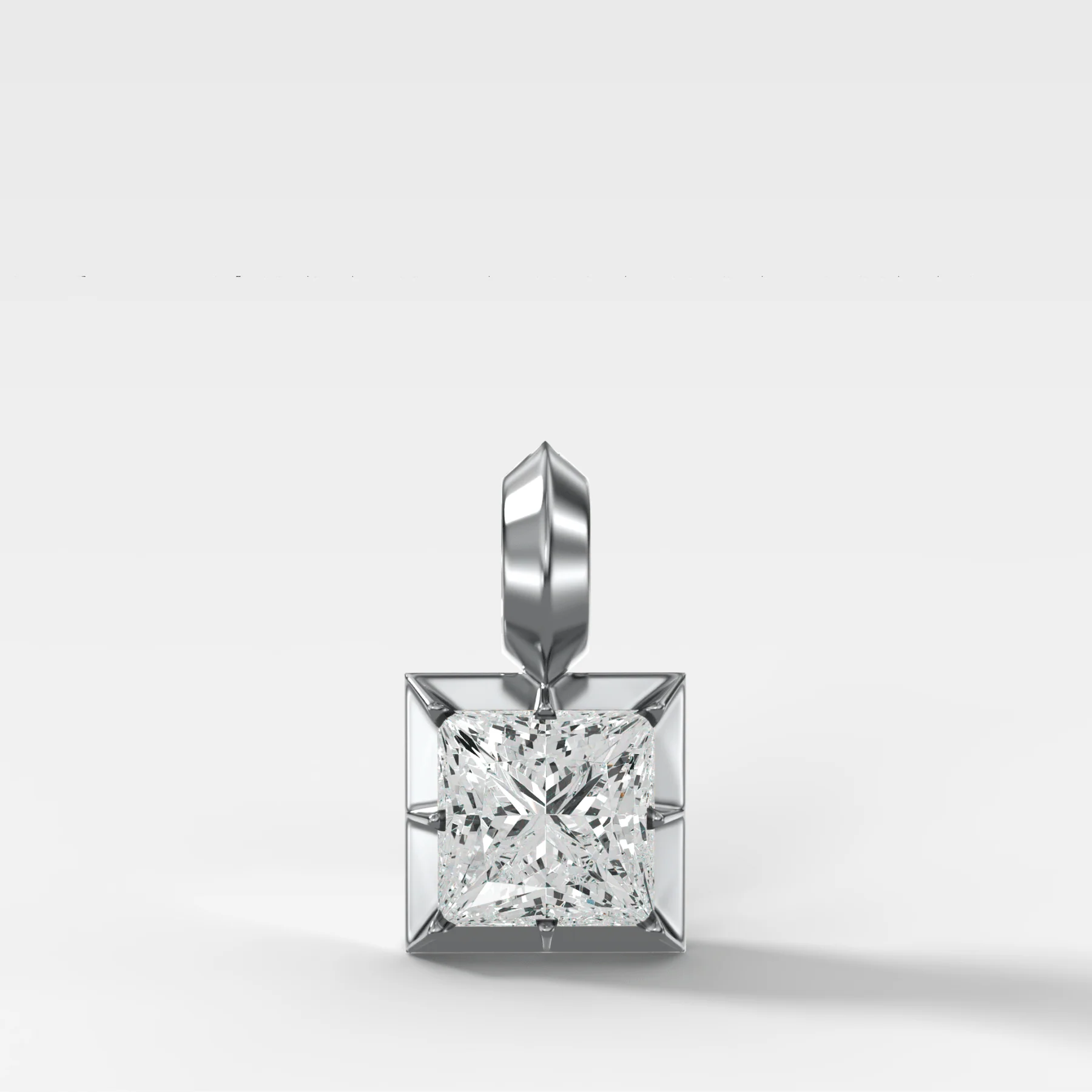 Button Back Princess Attachable Diamond Pendant - Image 3