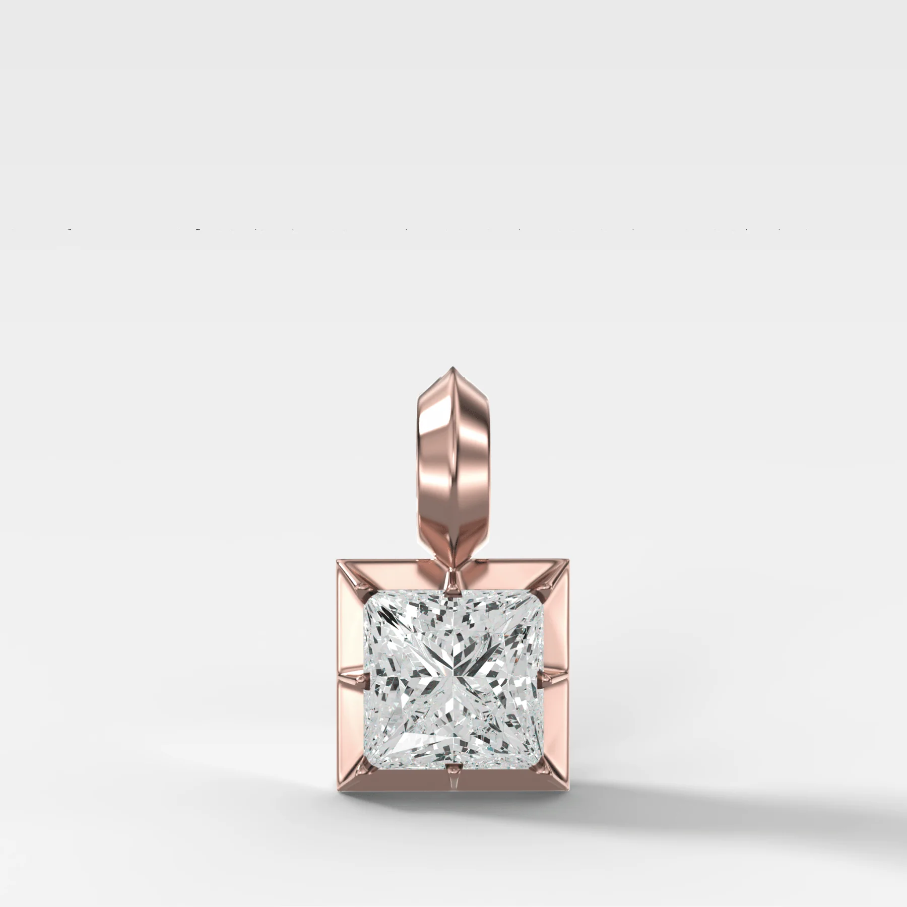 Button Back Princess Attachable Diamond Pendant - Image 4