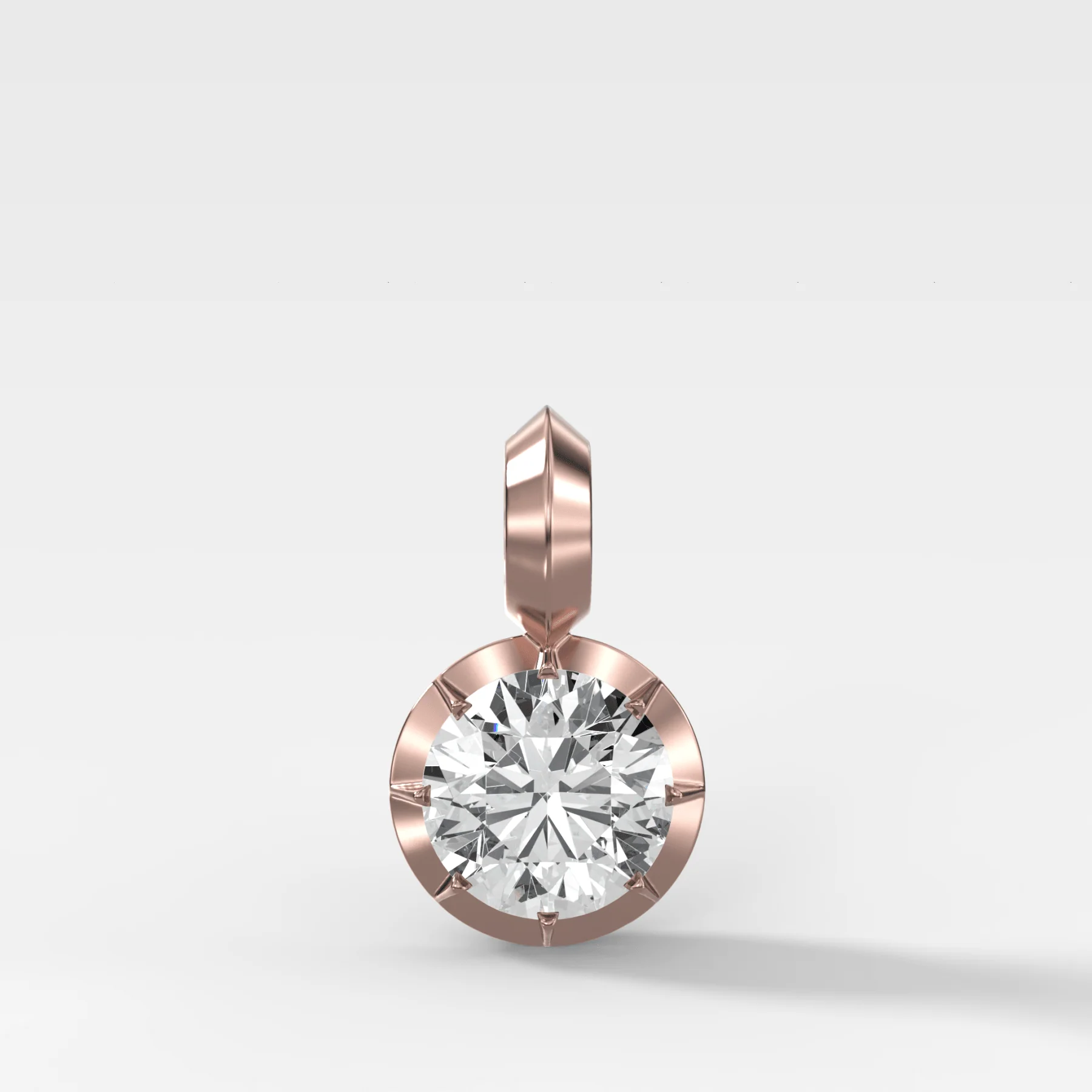 Button Back Round Attachable Diamond Pendant - Image 4