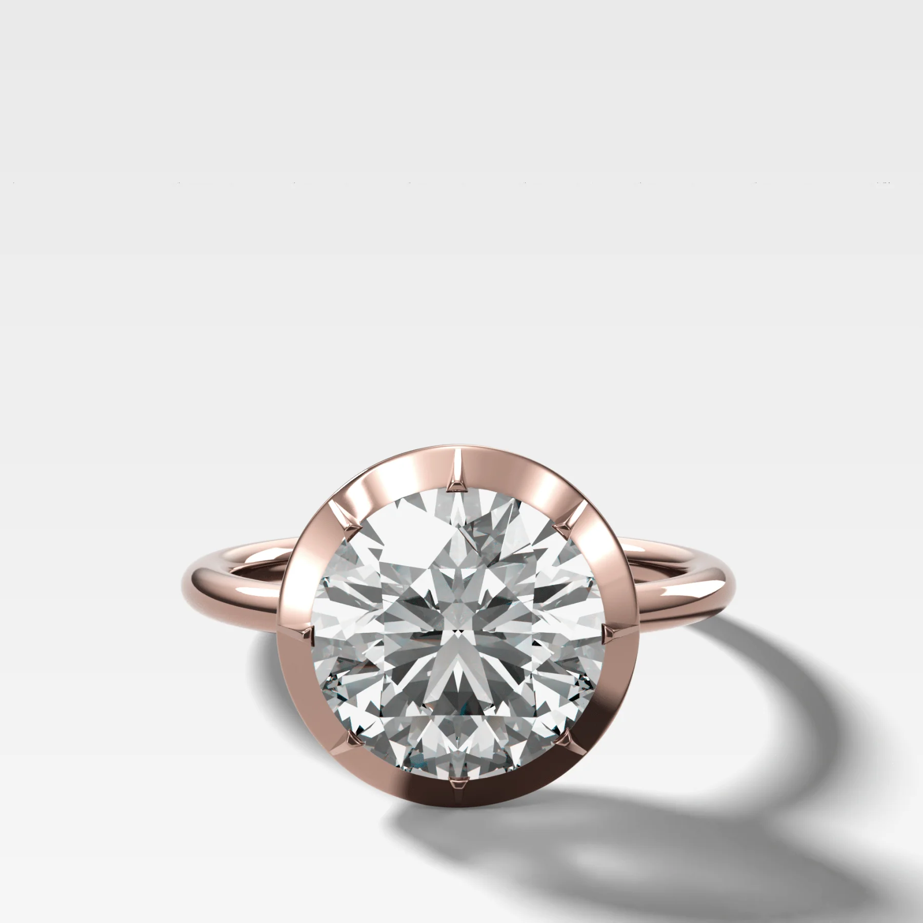 Button Back Solitaire Engagement Ring With a Round Cut Diamond - Image 4