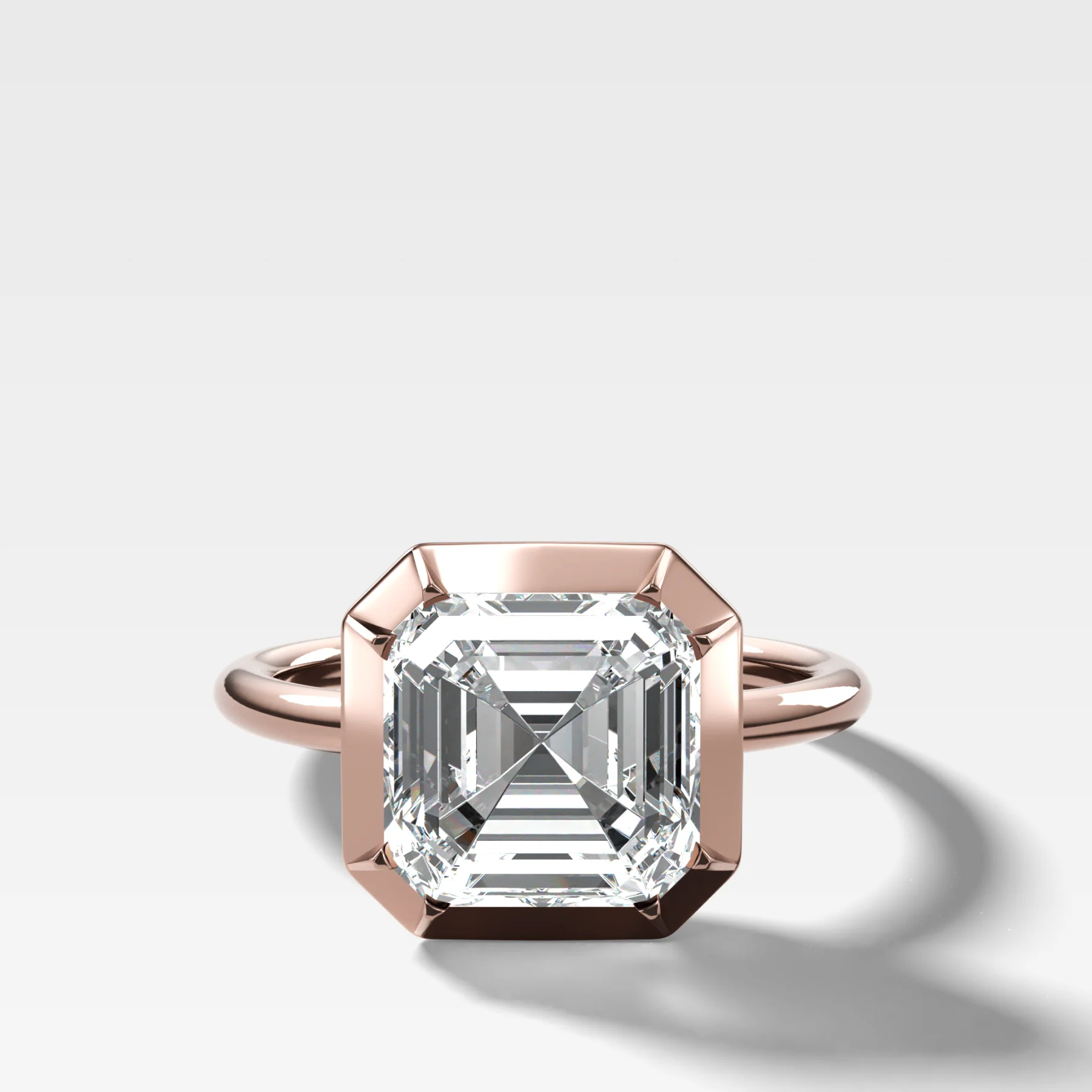 Button Back Solitaire Engagement Ring With an Asscher Cut Diamond - Image 5