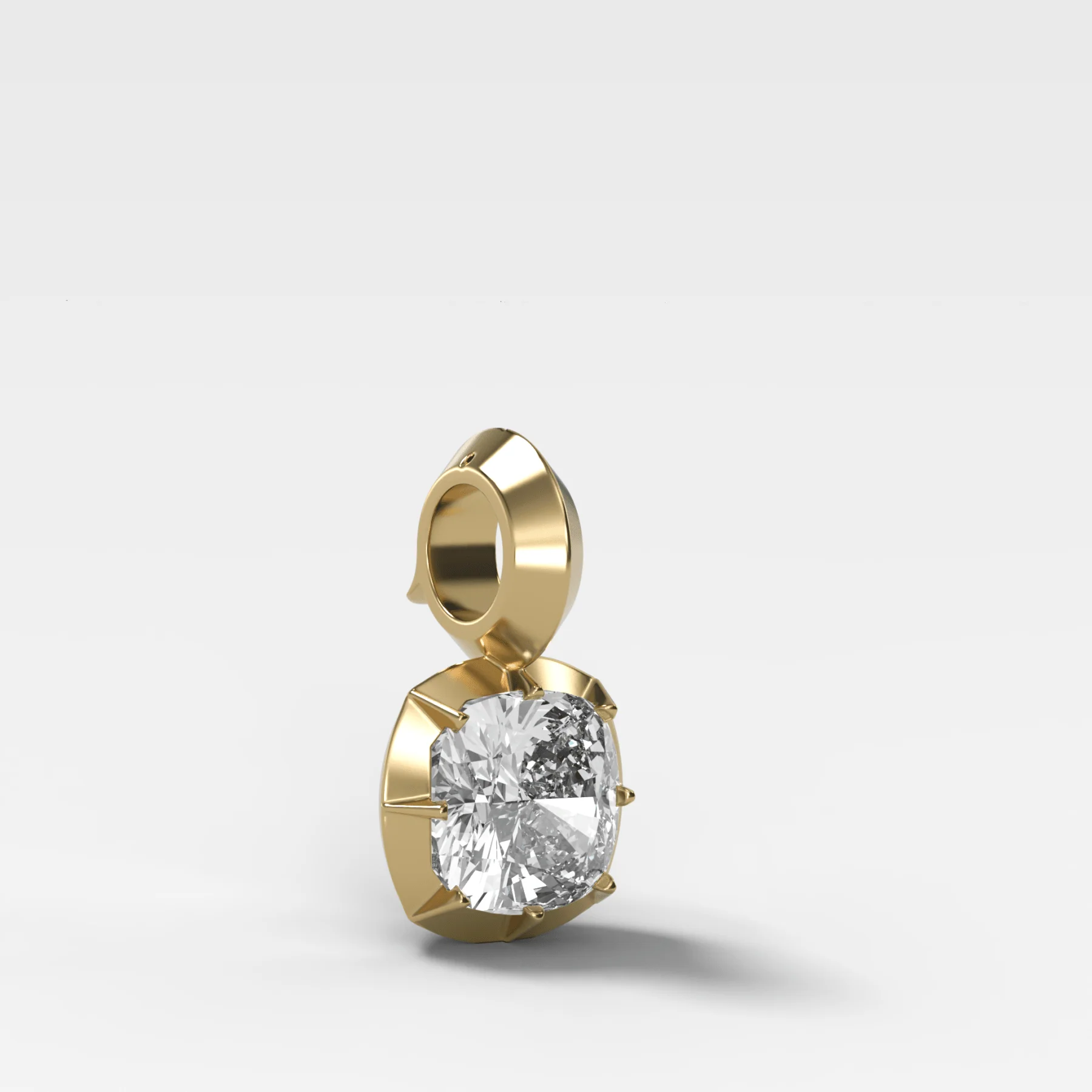 Button Back Cushion Attachable Diamond Pendant - Image 2