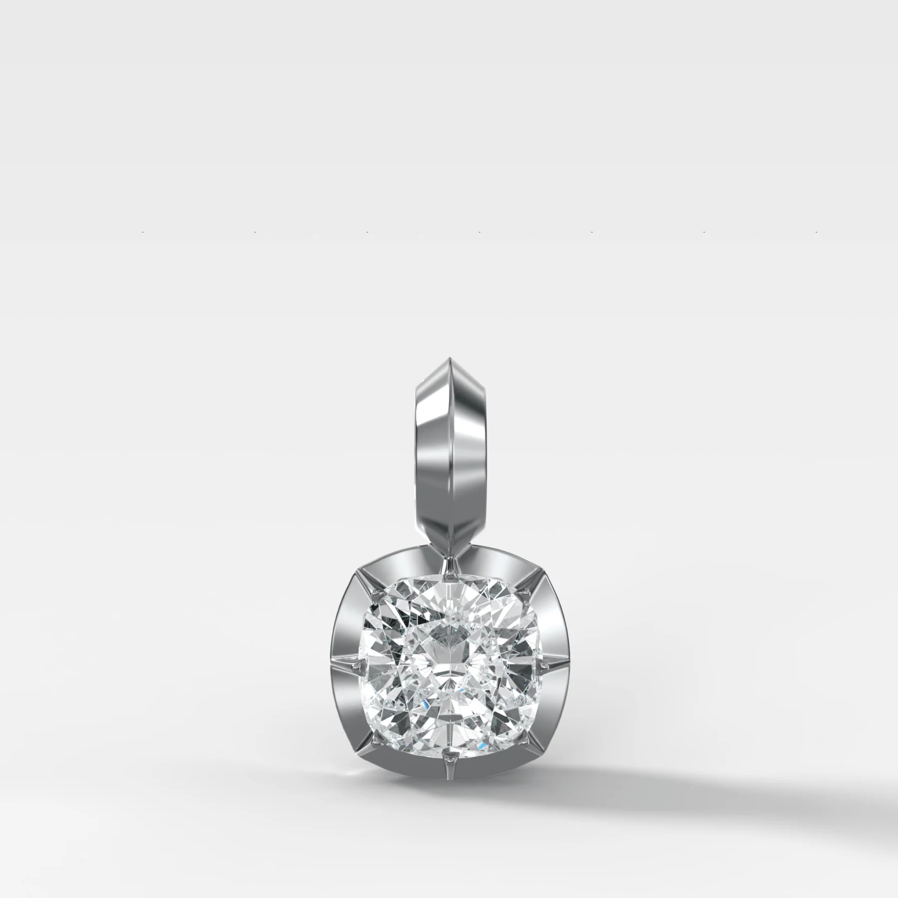 Button Back Cushion Attachable Diamond Pendant - Image 3