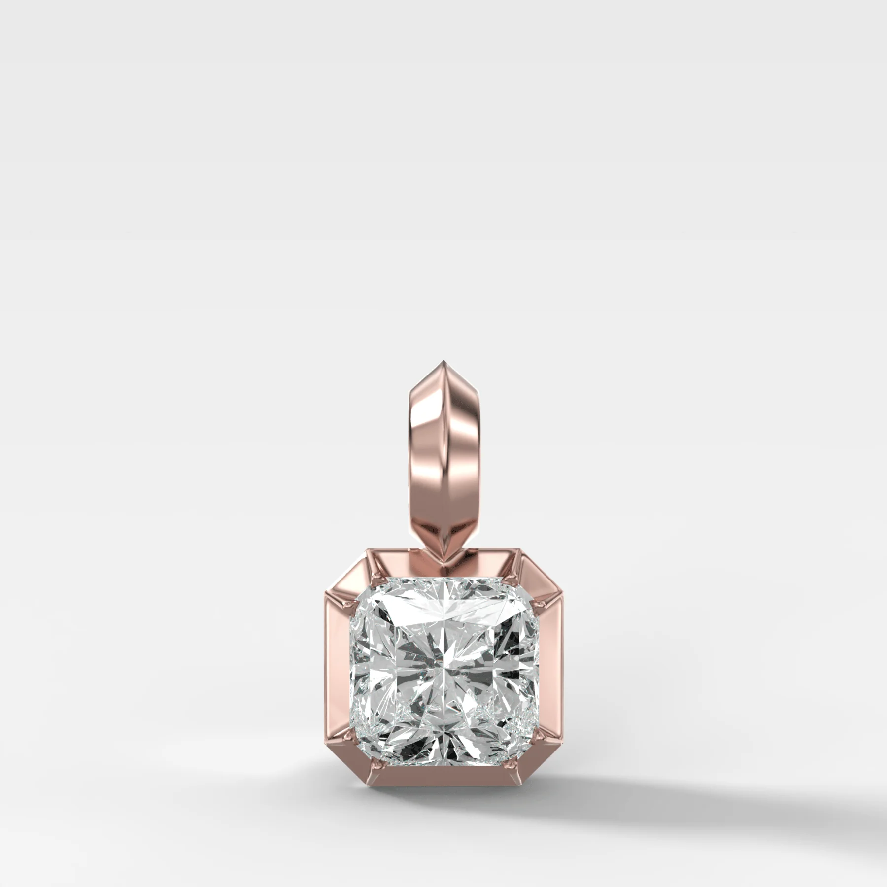 Button Back Radiant Attachable Diamond Pendant - Image 4