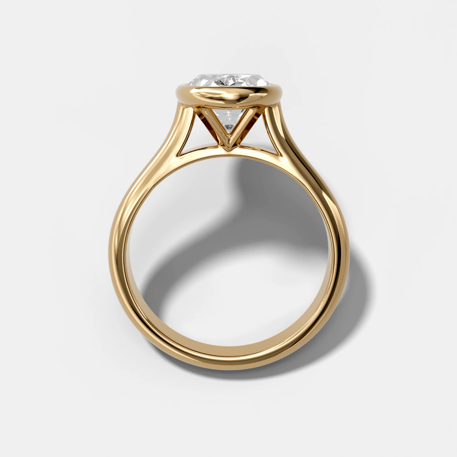 Cathedral Bezel Set Solitaire Engagement Ring with 2.54ct Lab Grown Oval Diamond - Image 2