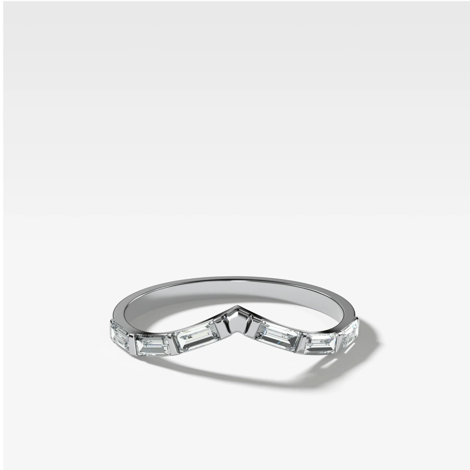 Chevron Baguette Wedding band - Image 2