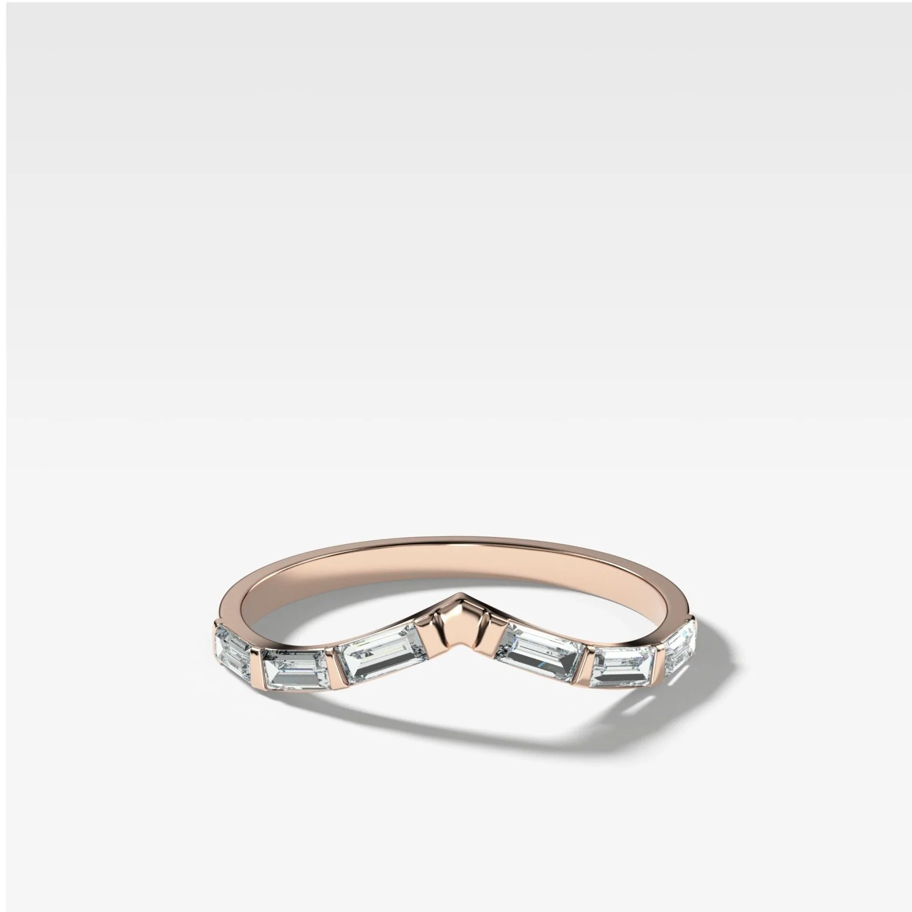 Chevron Baguette Wedding band - Image 3