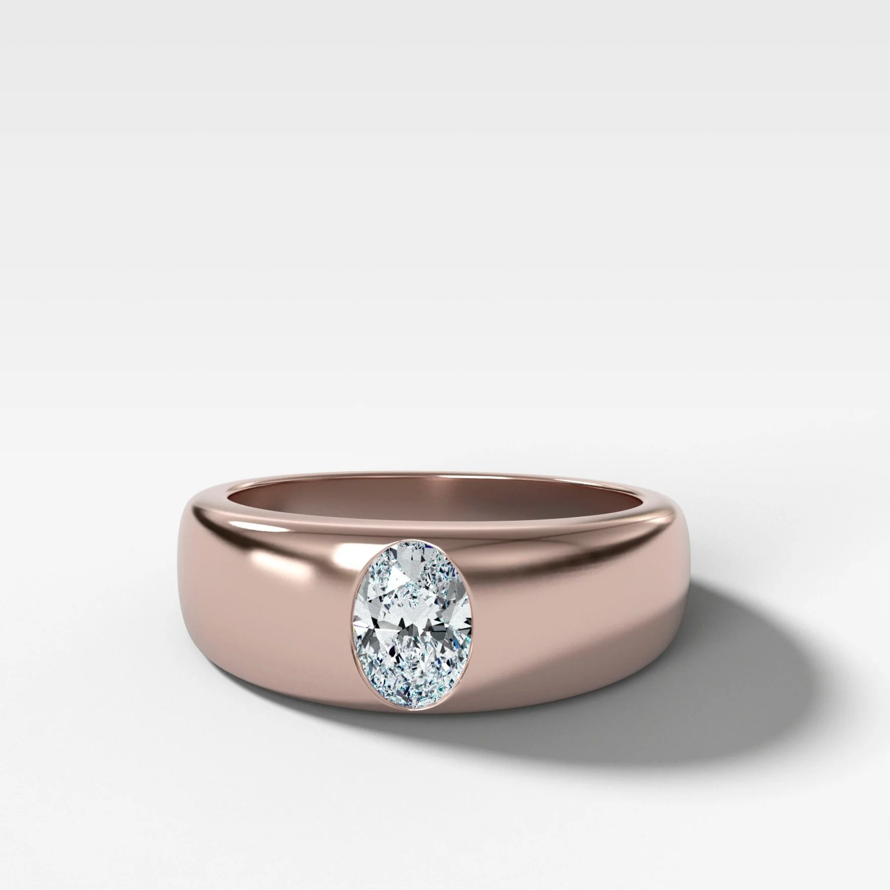 Chunky Burnished Ring with an Oval Cut - Image 4
