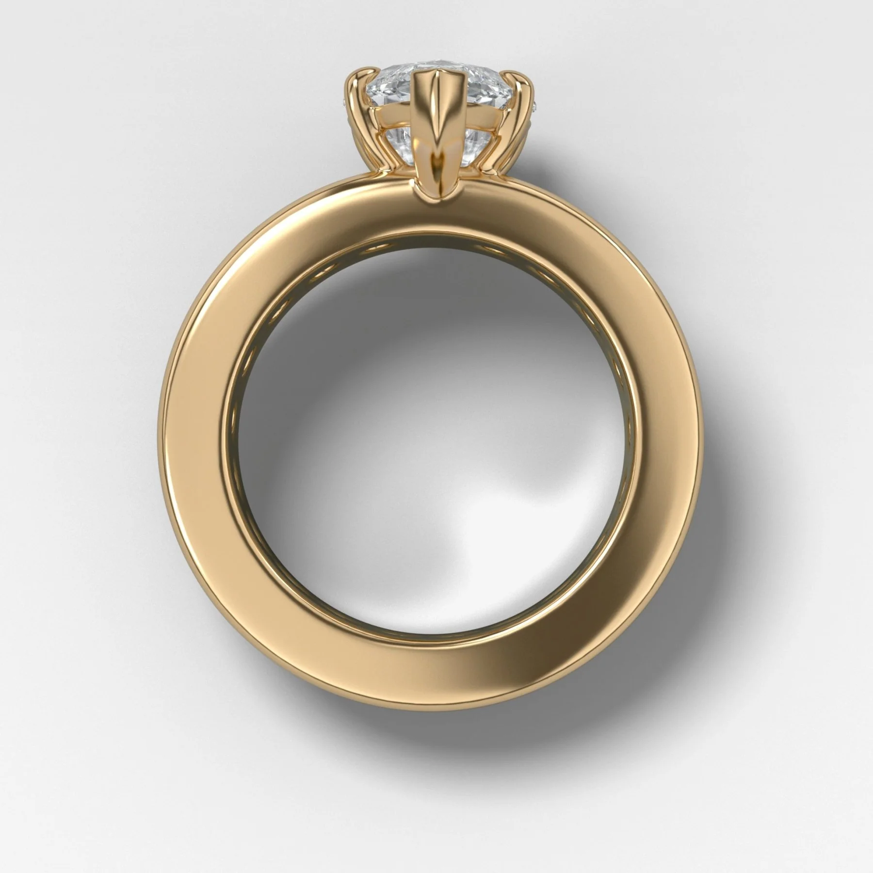 Chunky Channel Set Engagement Ring with Marquise Cut Diamond - Image 2
