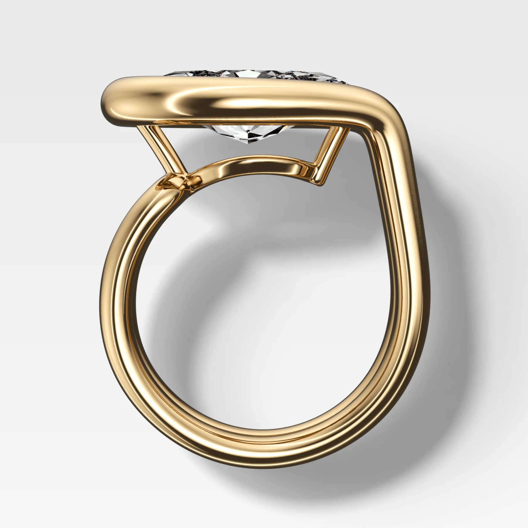 Chunky Lasso Engagement Ring with Marquise Cut Diamond - Image 2