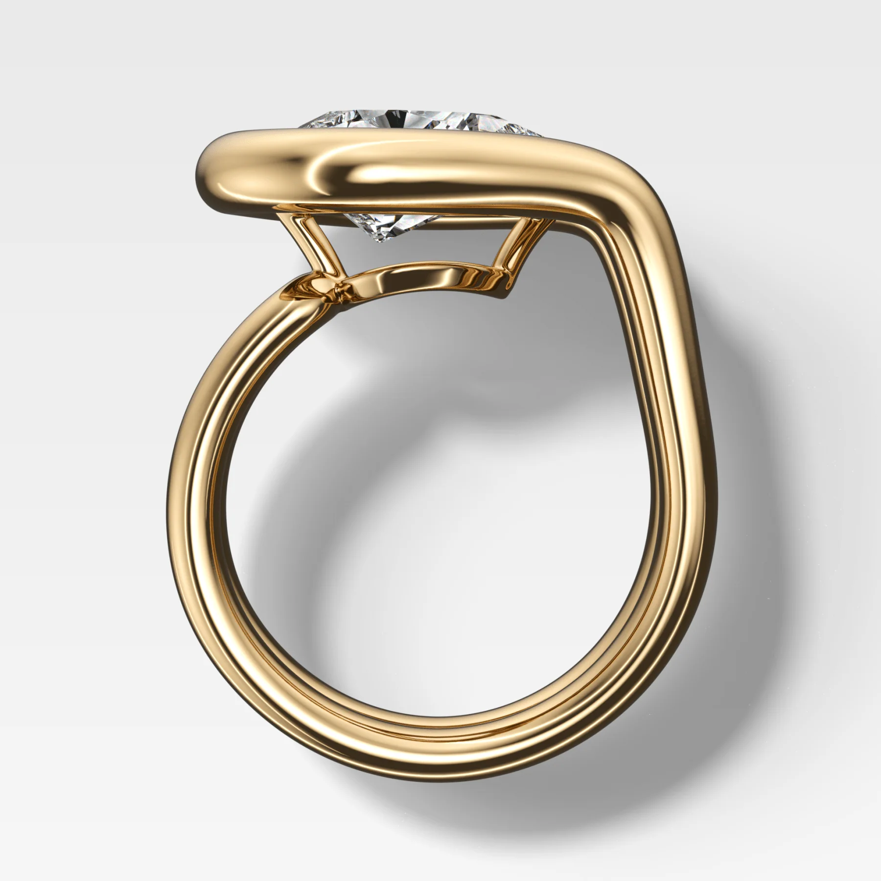 Chunky Lasso Engagement Ring with Pear Cut Diamond - Image 2