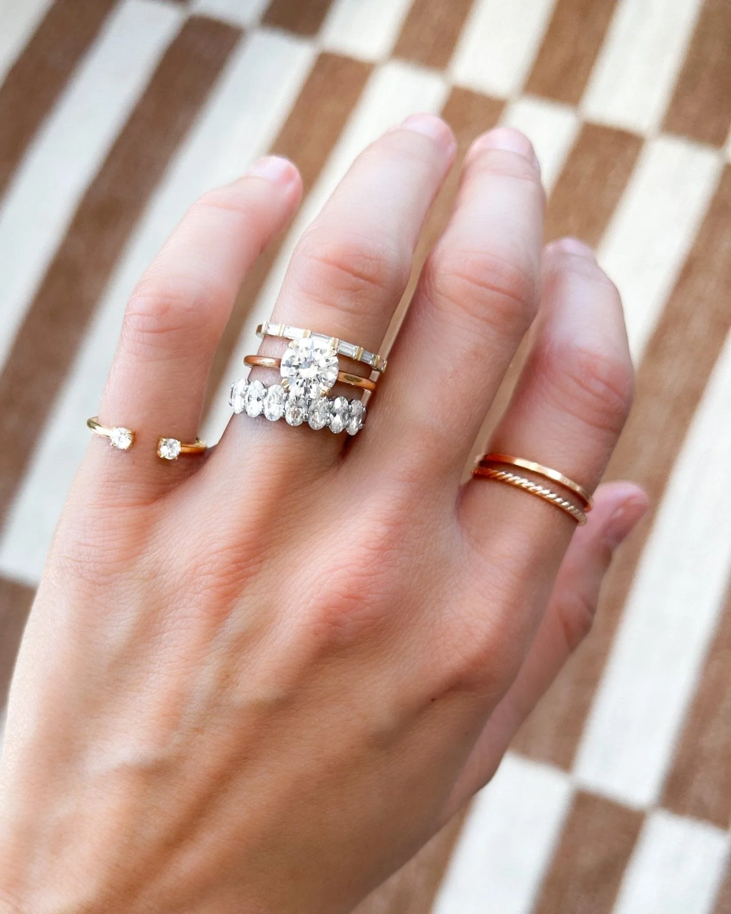 Claw Diamond Band: Negative Space Ring - Image 5