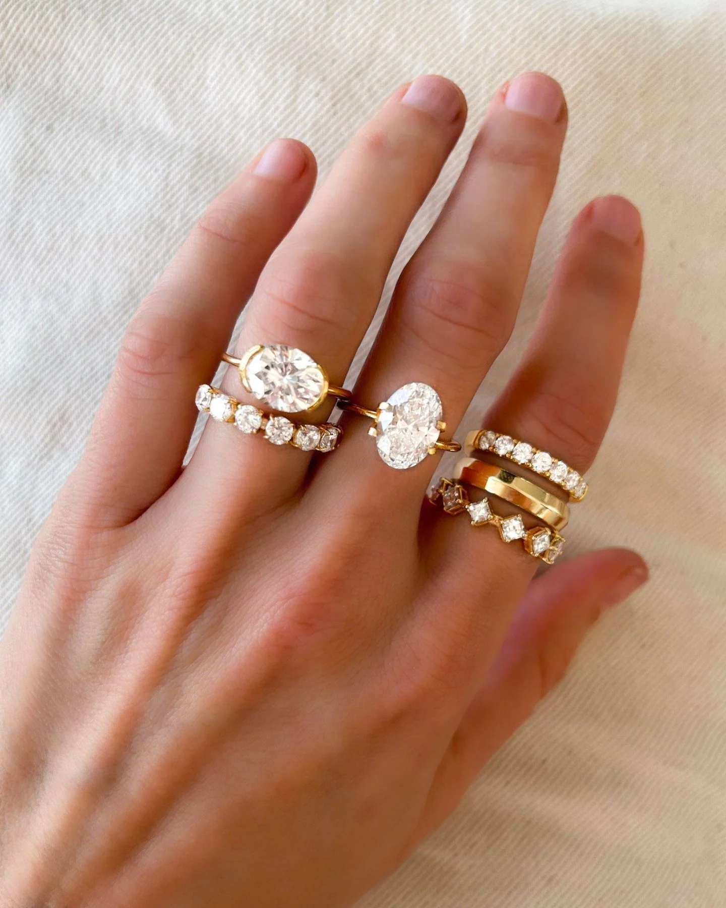 Claw Diamond Wedding Band: Jumbo Seven Stones - Image 2
