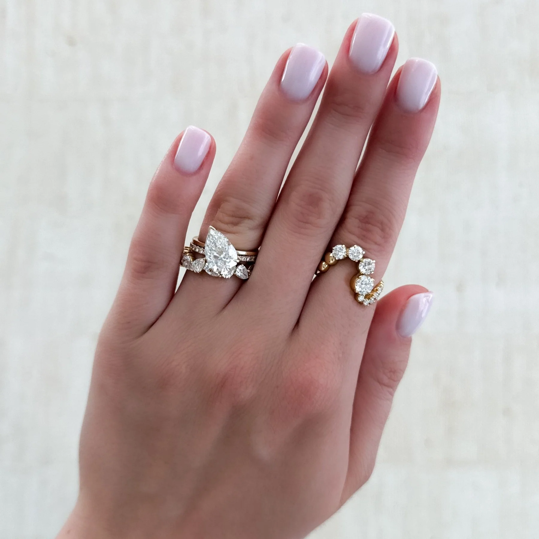 Claw Set Wave Diamond Ring - Image 6