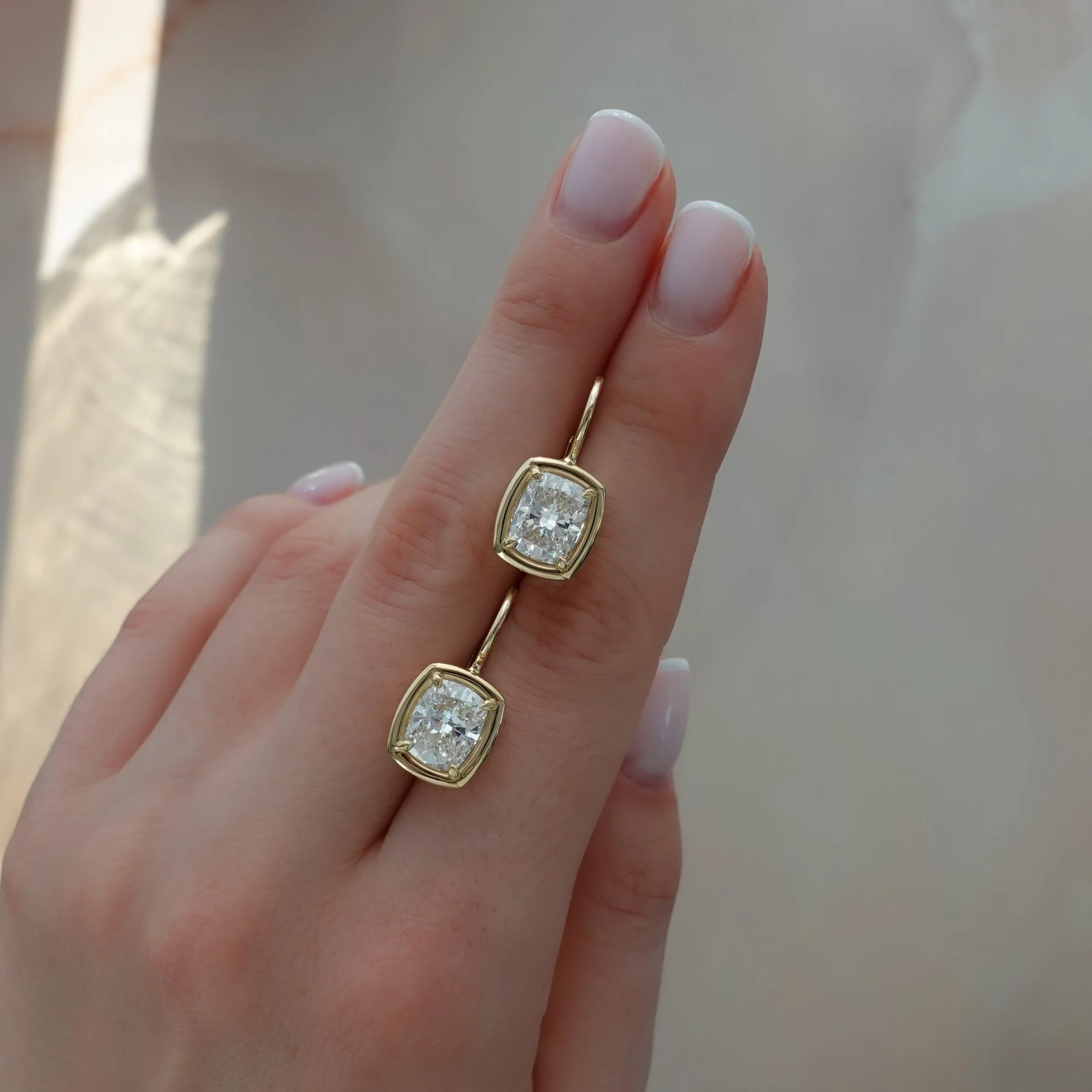 Club Dangle Earring with Elongated Cushion Cuts - Image 6