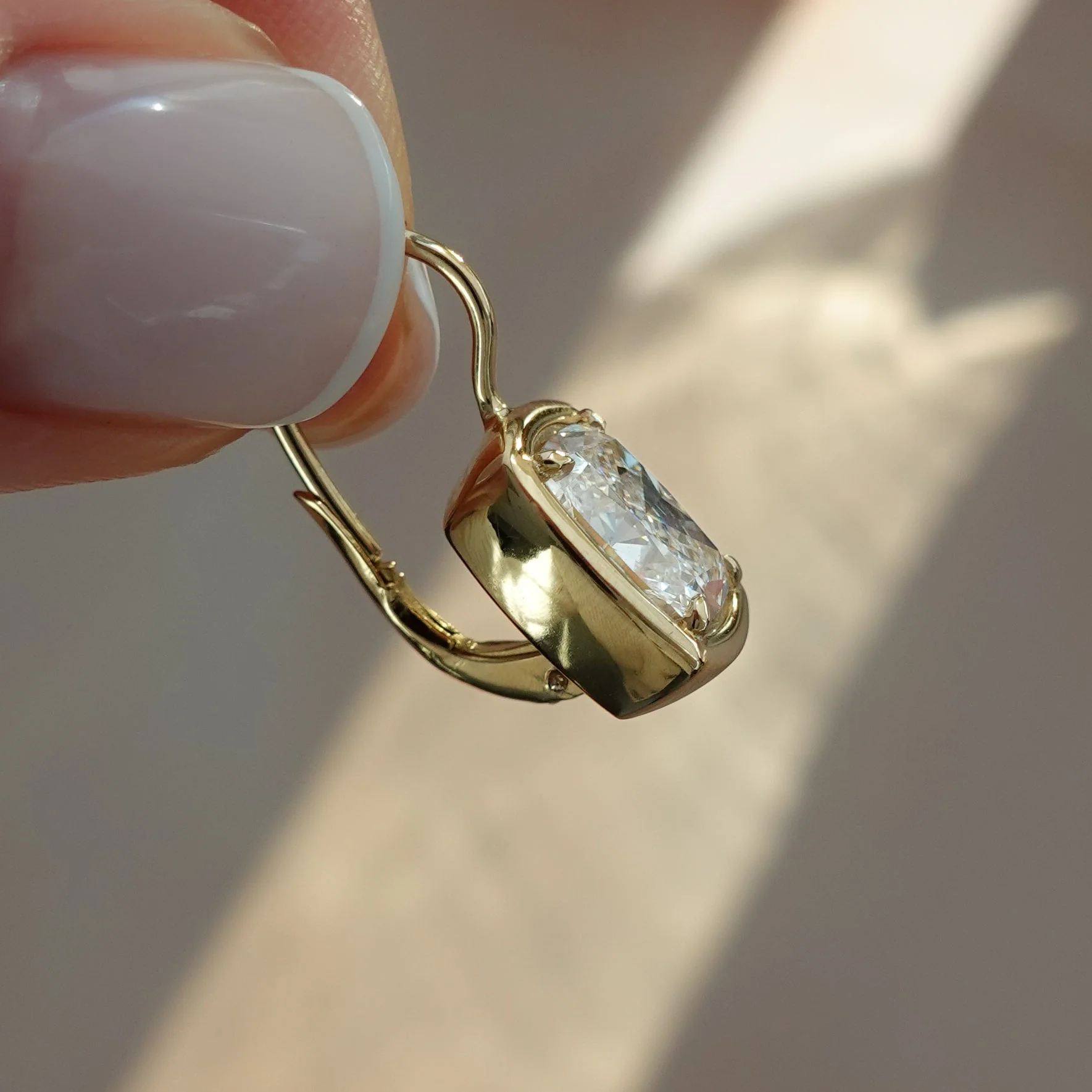 Club Dangle Earring with Elongated Cushion Cuts - Image 7