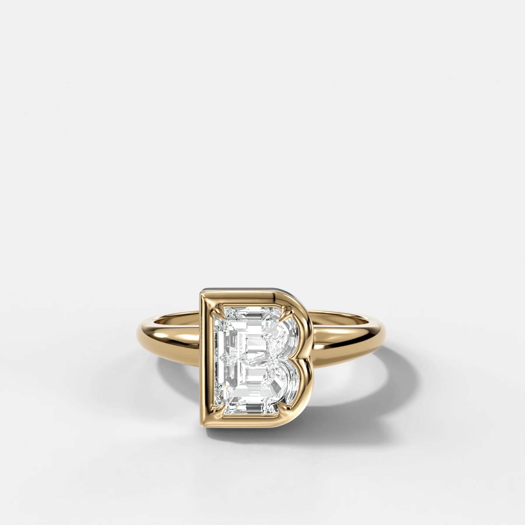 Club Diamond Initial Ring - Letter B