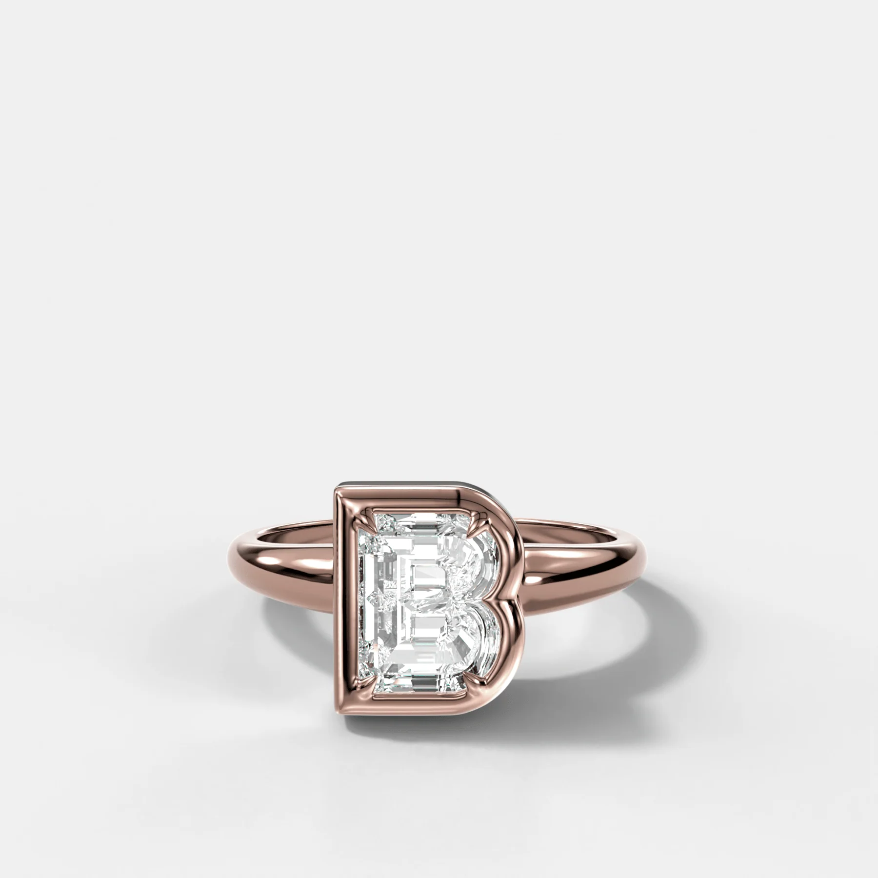 Club Diamond Initial Ring - Letter B - Image 4