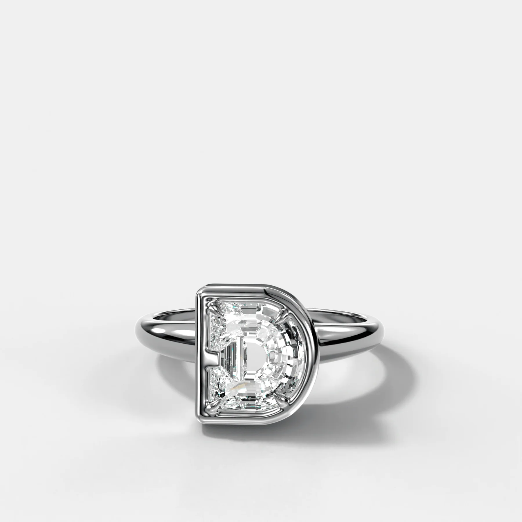 Club Diamond Initial Ring - Letter D - Image 3
