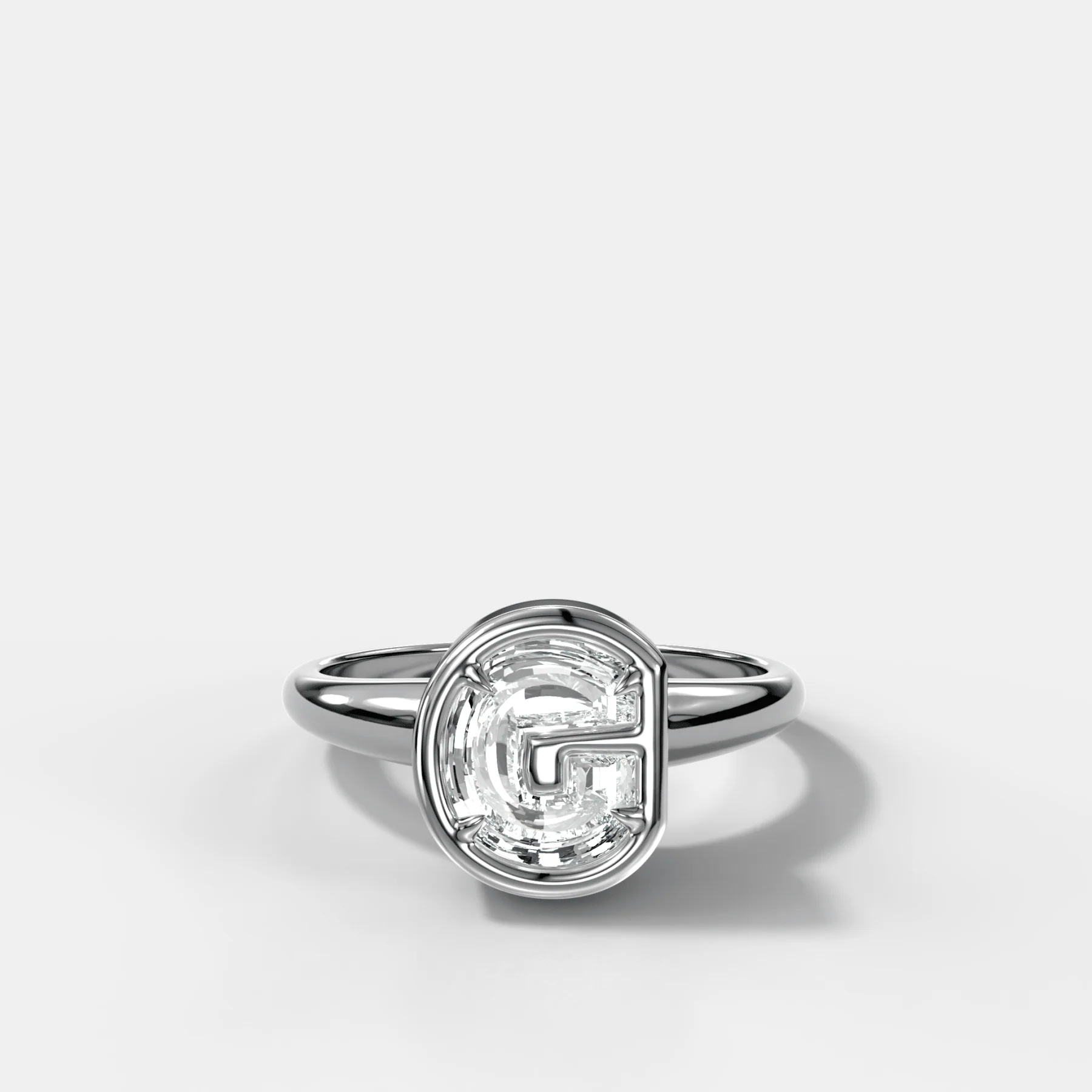 Club Diamond Initial Ring - Letter G - Image 3