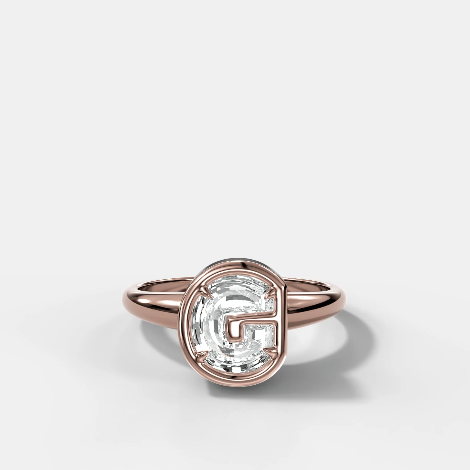 Club Diamond Initial Ring - Letter G - Image 4