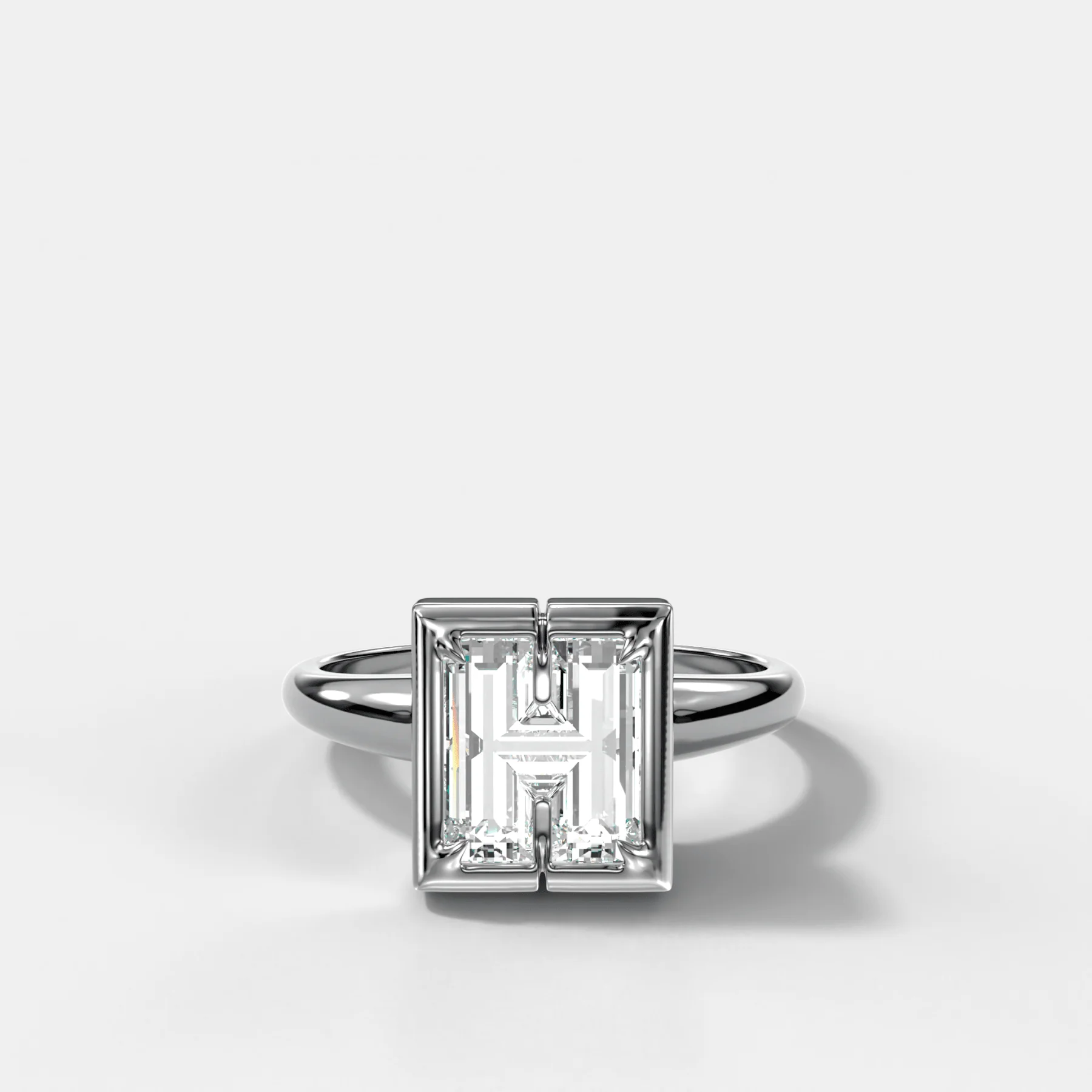 Club Diamond Initial Ring - Letter H - Image 3
