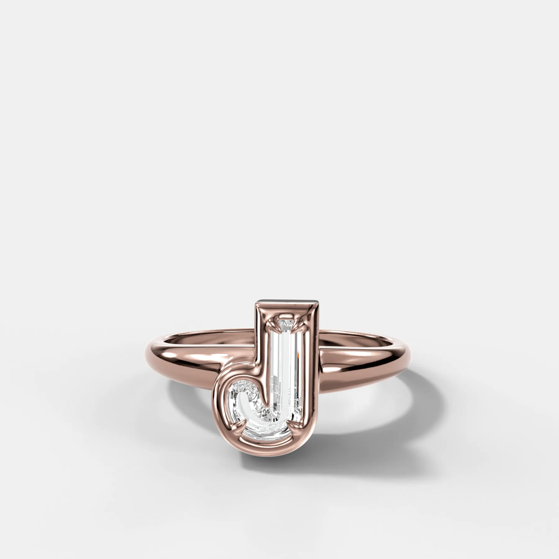Club Diamond Initial Ring - Letter J - Image 4
