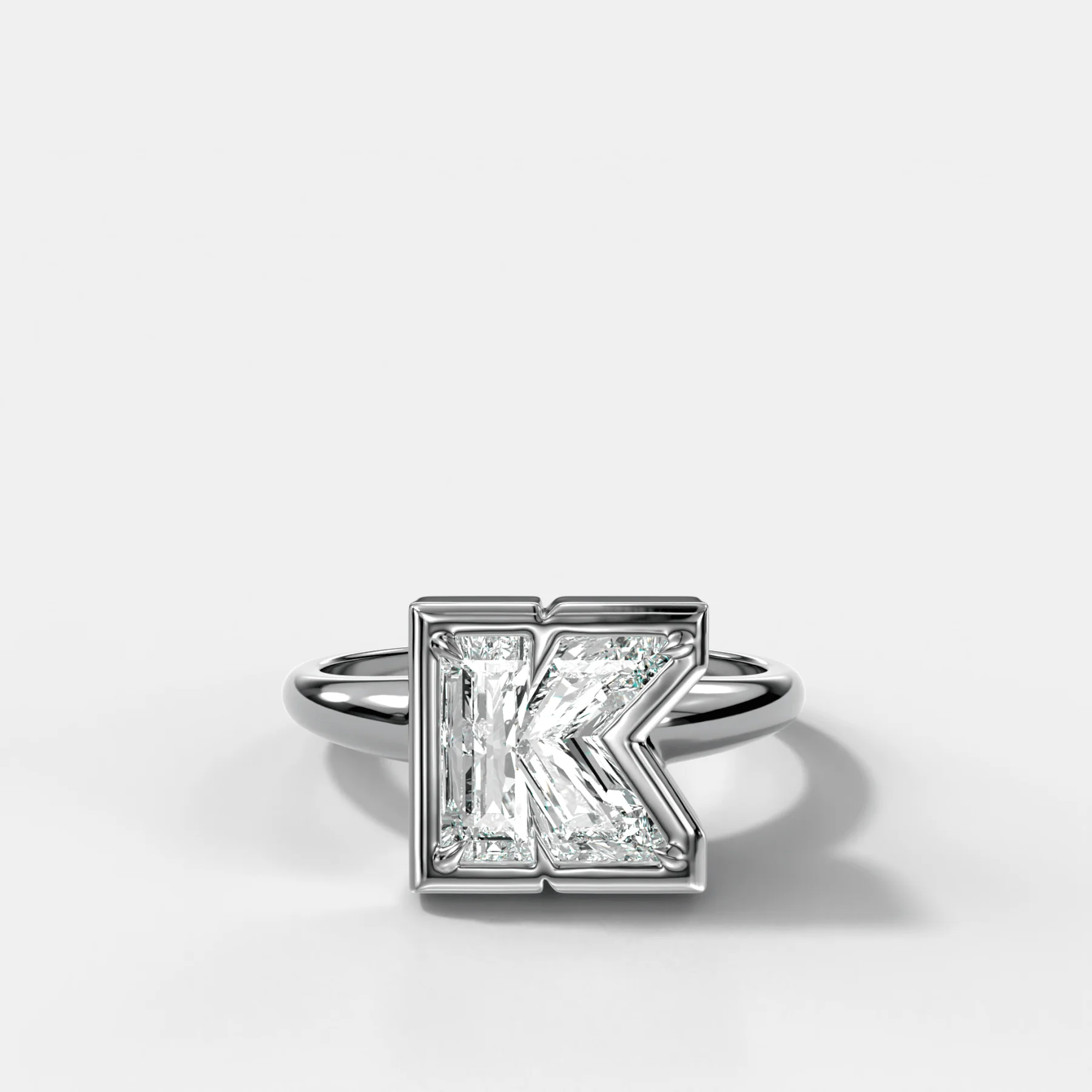 Club Diamond Initial Ring - Letter K - Image 3