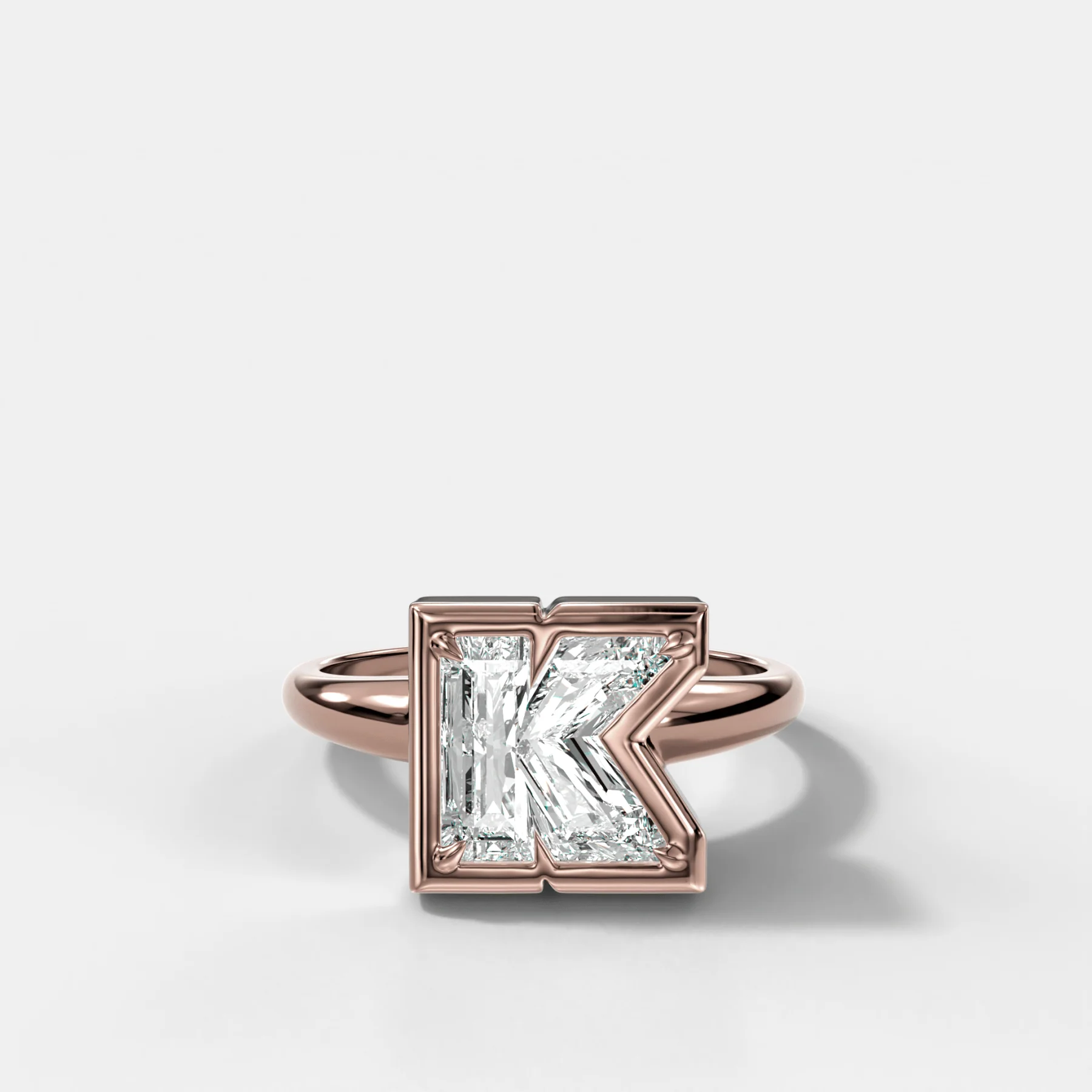 Club Diamond Initial Ring - Letter K - Image 4