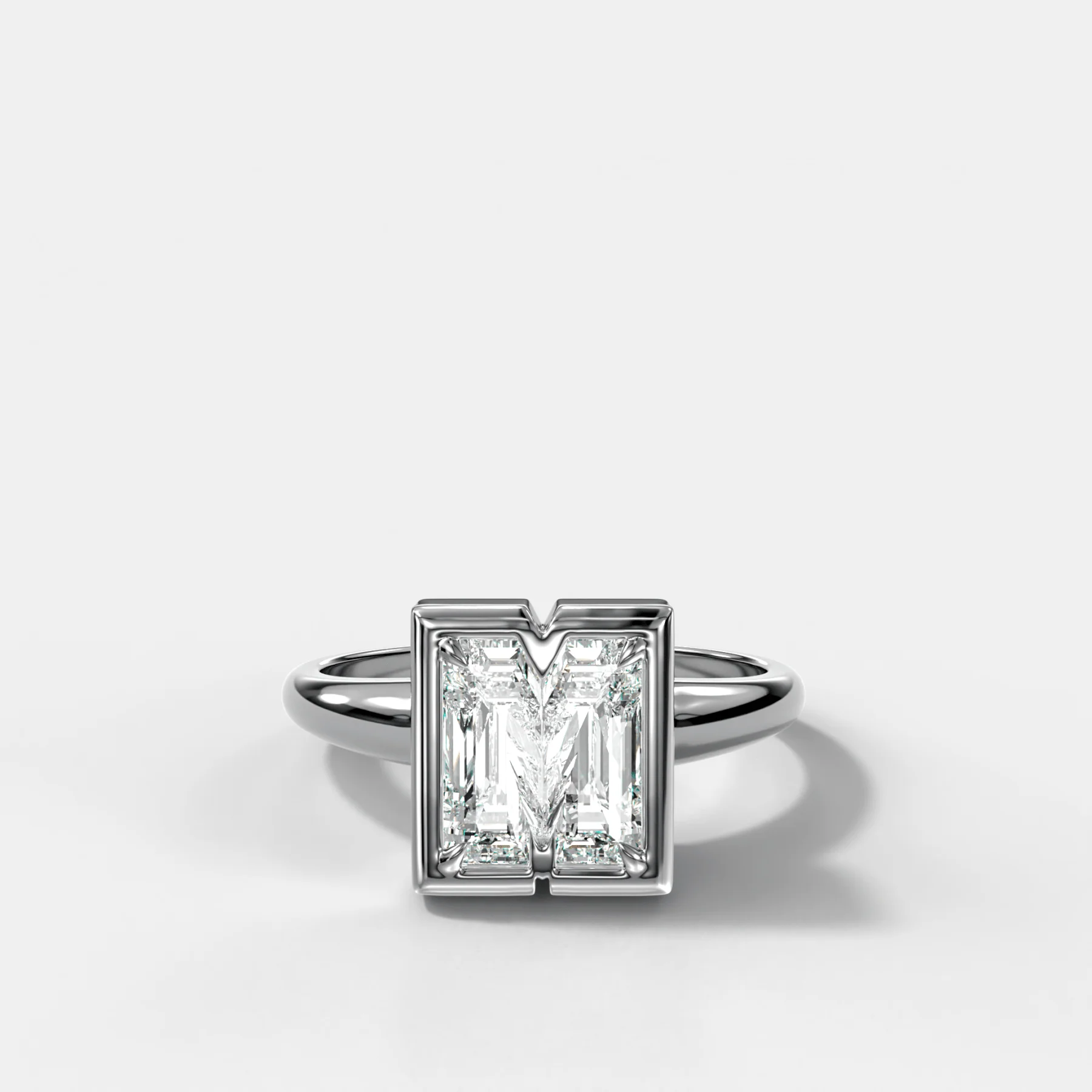 Club Diamond Initial Ring - Letter M - Image 3